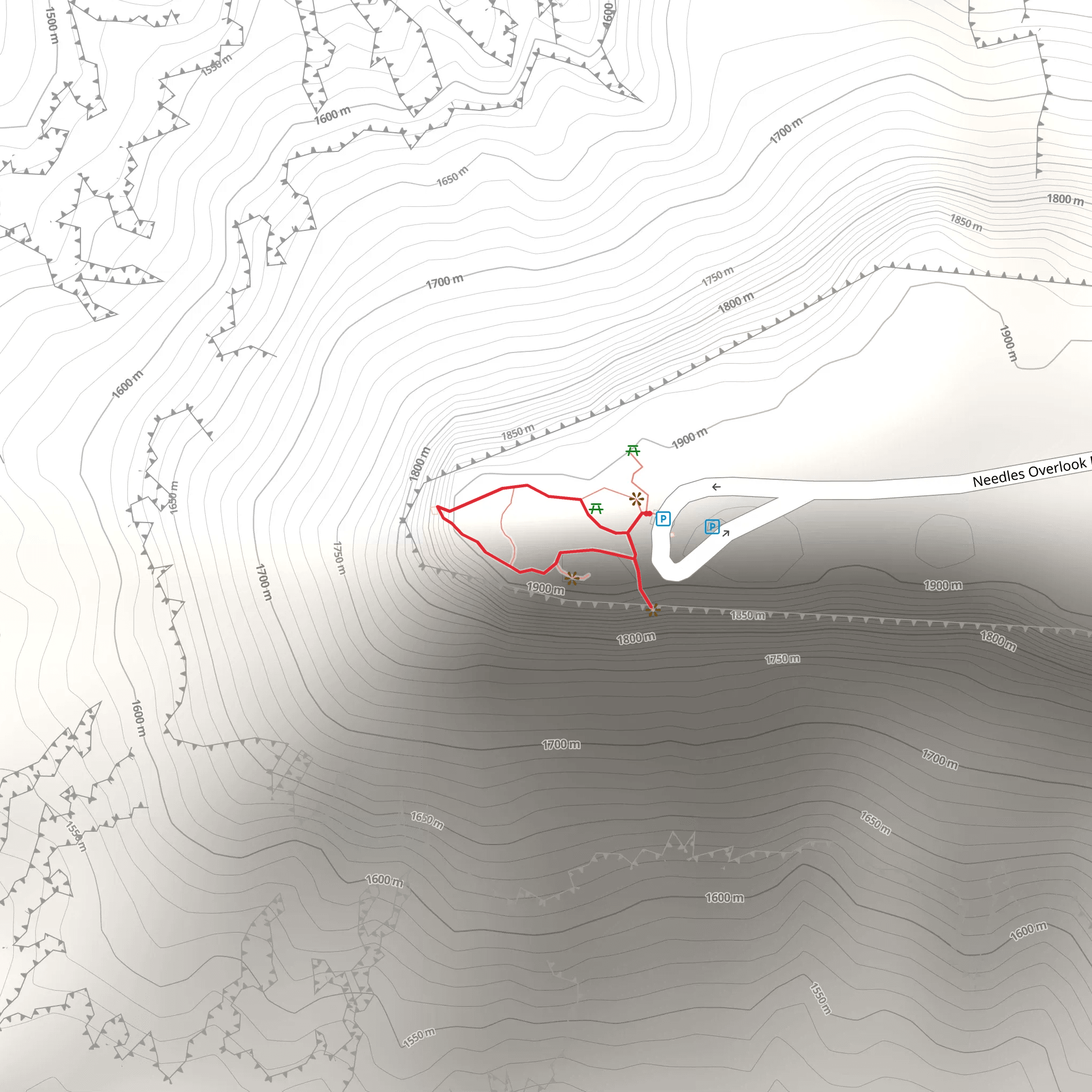 Needles Overlook Loop mobile static map