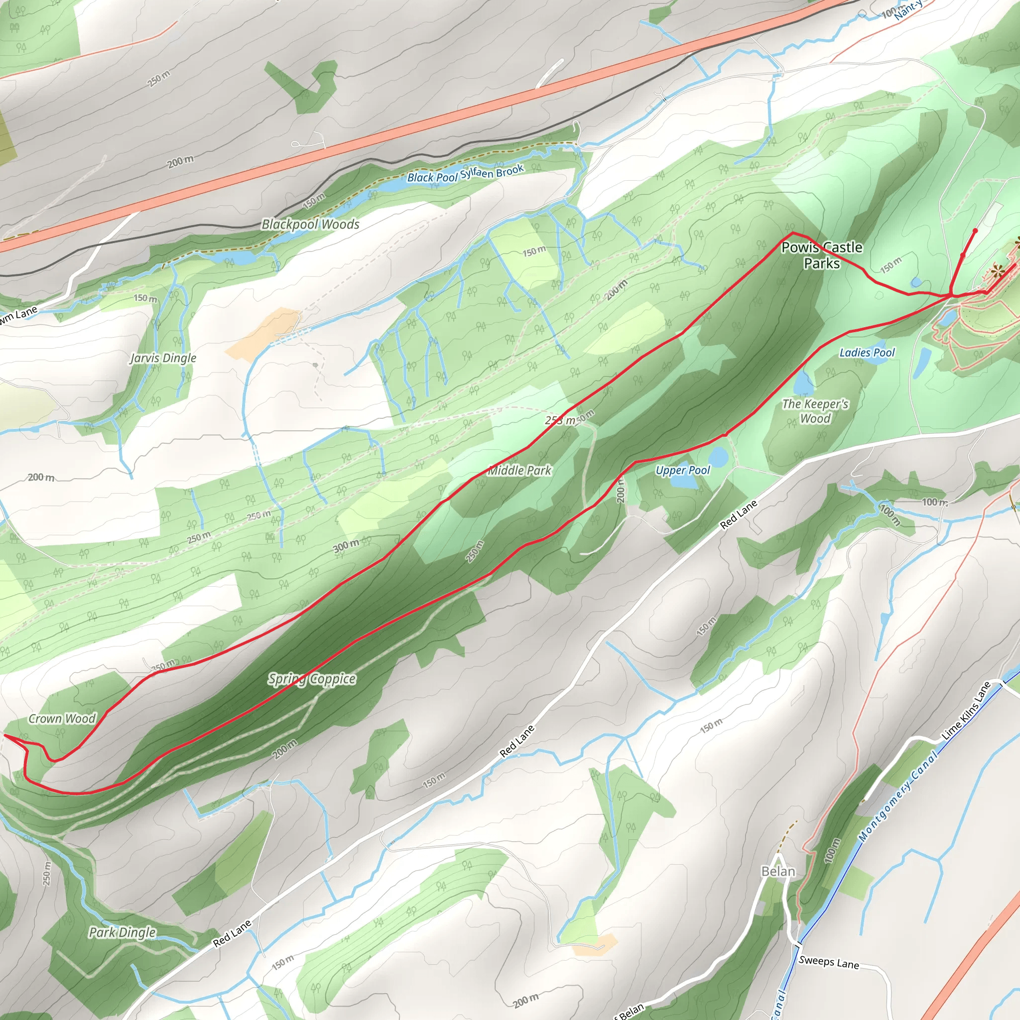 Powis Castle Loop mobile static map