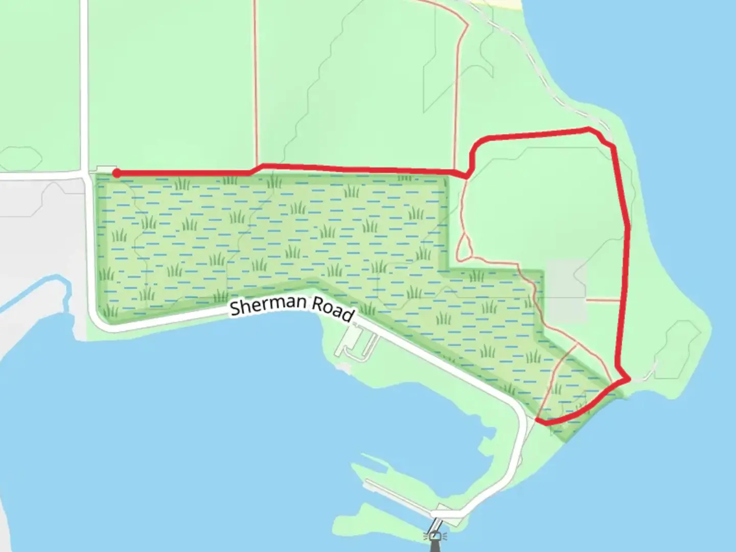 An image depicting the trail Asylum Point and its surrounding area.