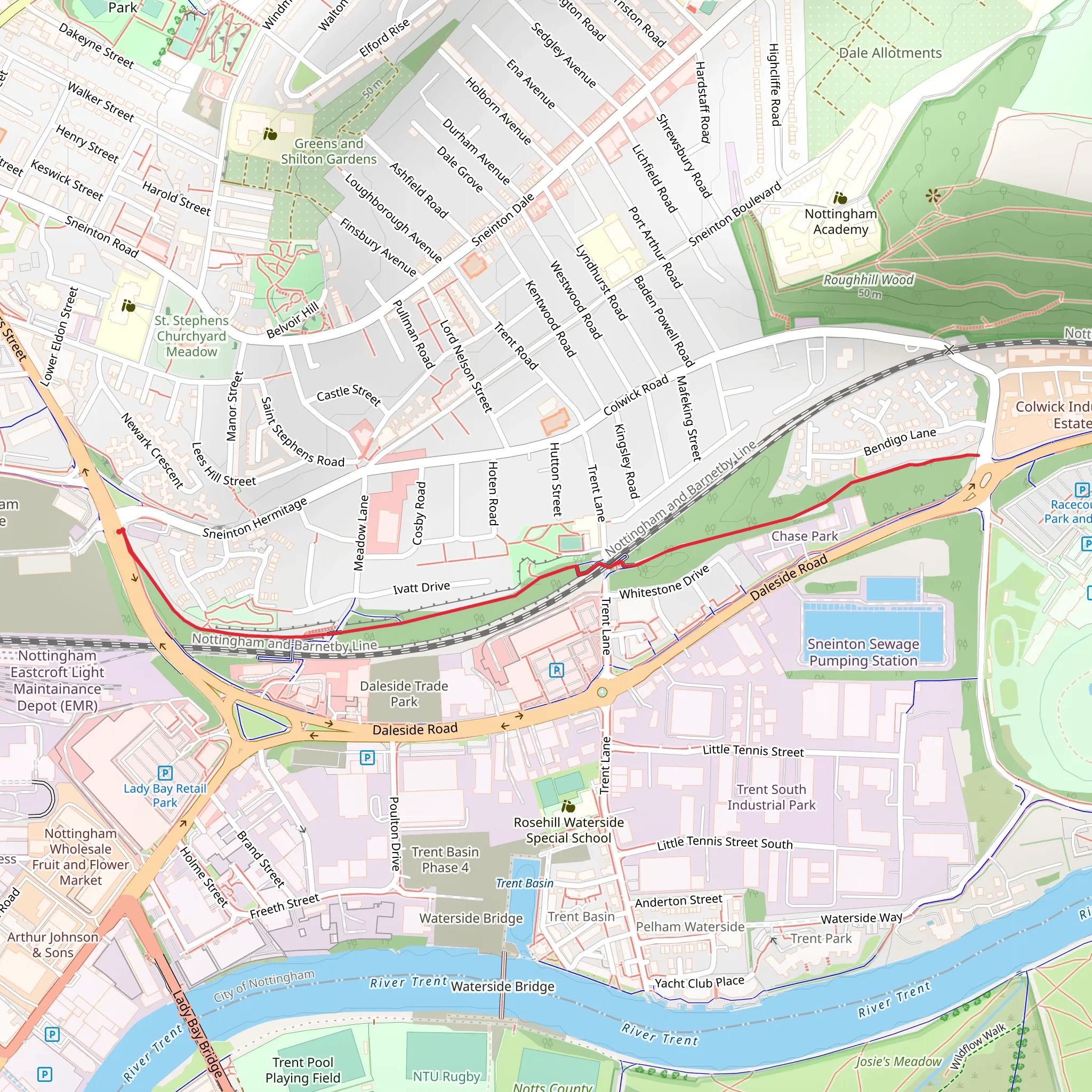 Tricket's Park Walk mobile static map