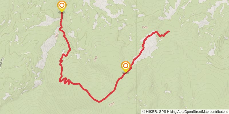 Lantern Ridge from South Fork Lolo Creek Trail stage 2 Map