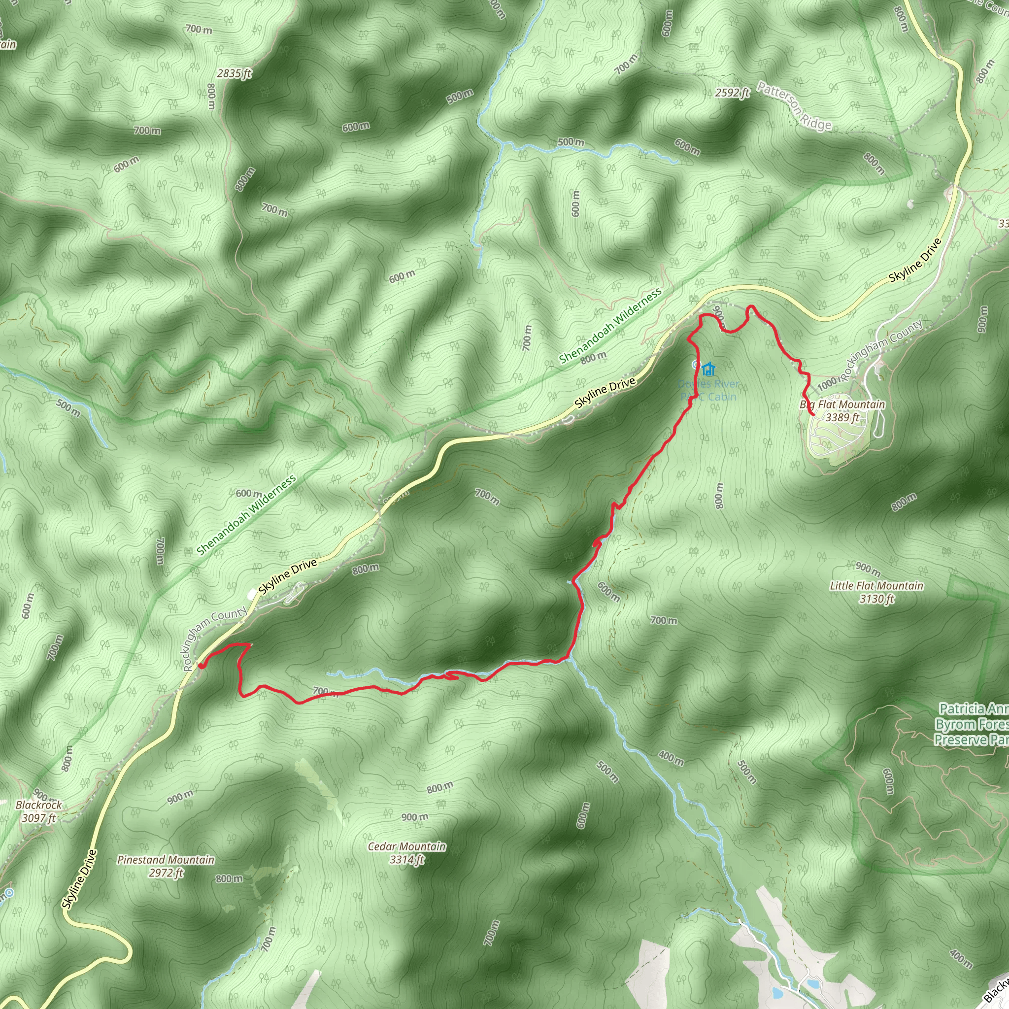 Big Flat Mountain via Jones Run Trail mobile static map
