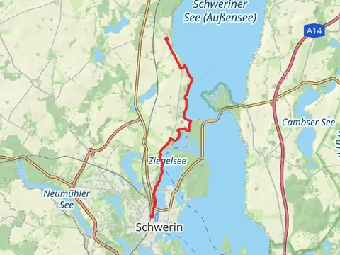 Schwerin to Lübstorf via Wendenhof - Gertrundenhof