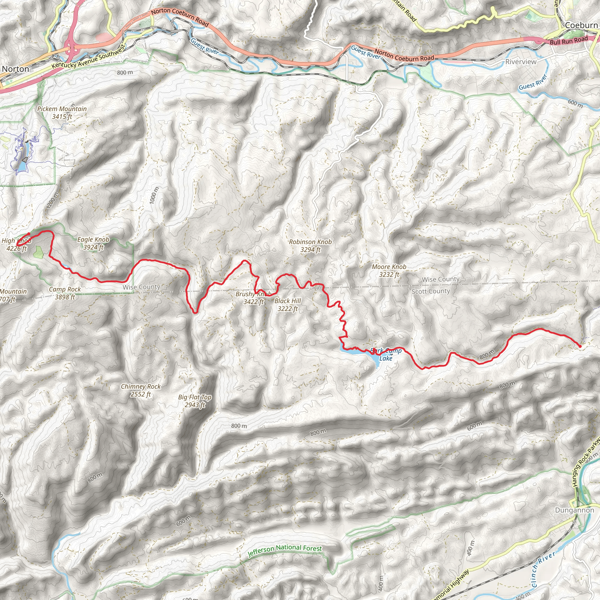 Chief Benge Scout Trail mobile static map