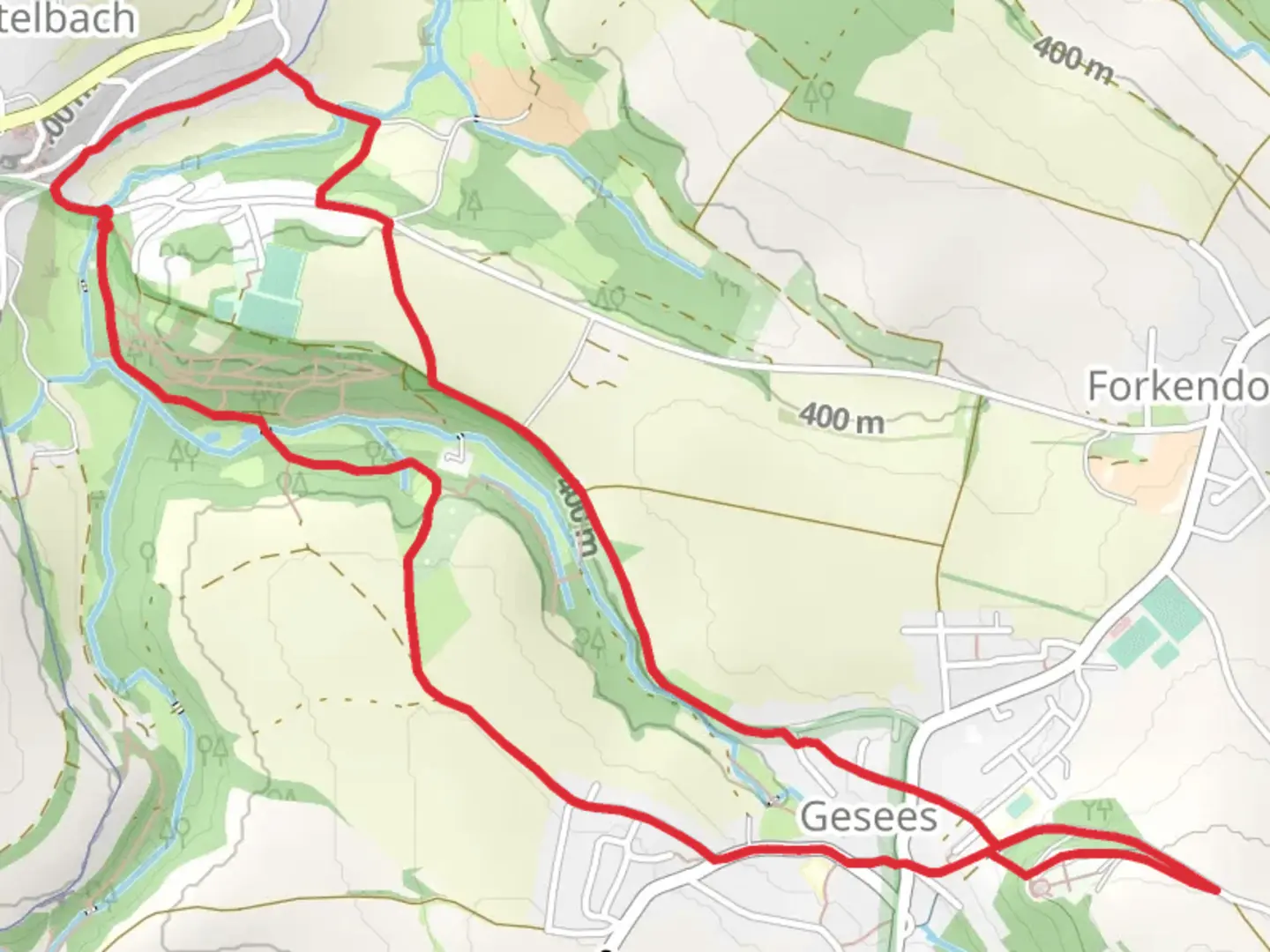 An image depicting the trail Mistelbach Romantikweg and its surrounding area.