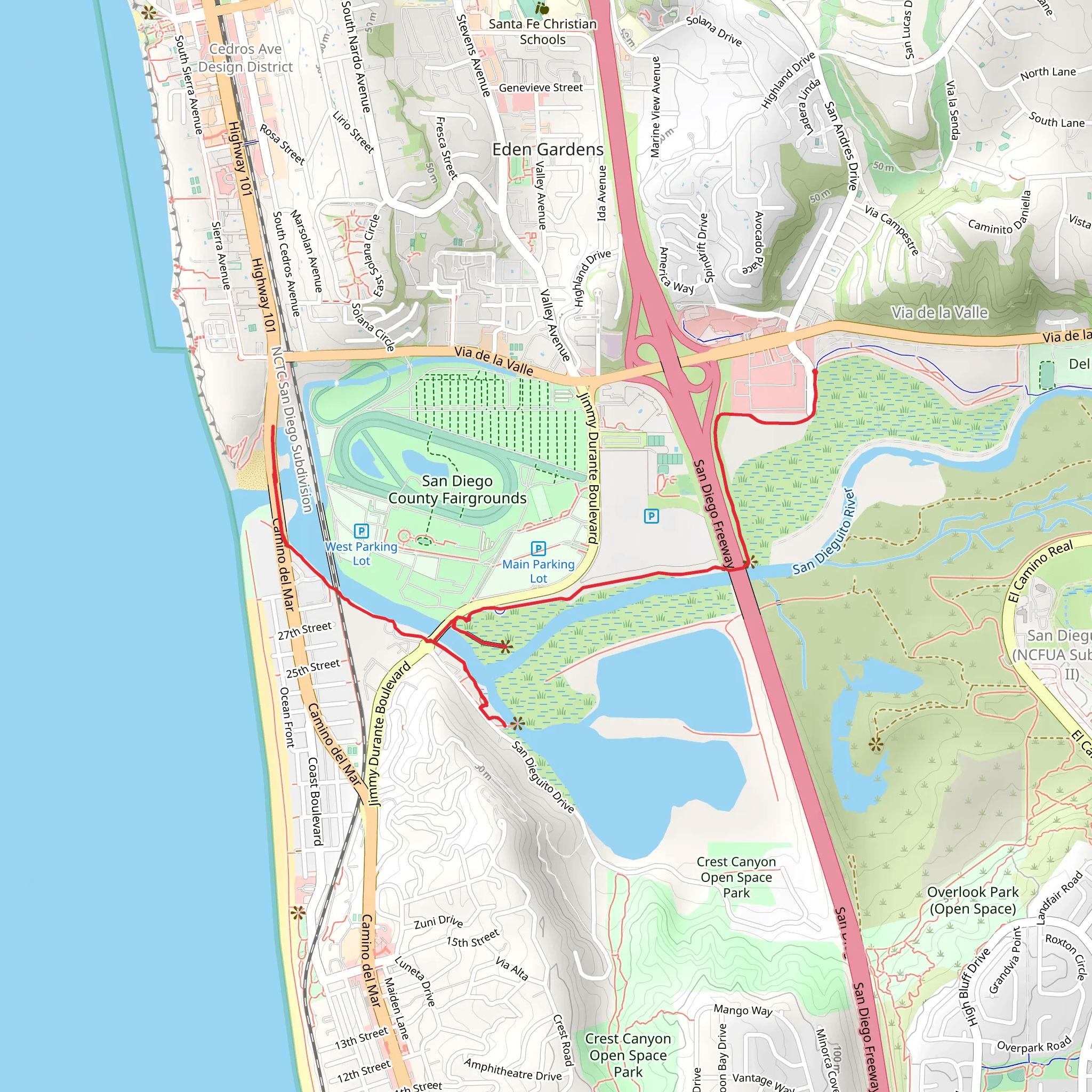 Coast to Crest Trail - Via de la Valle mobile static map