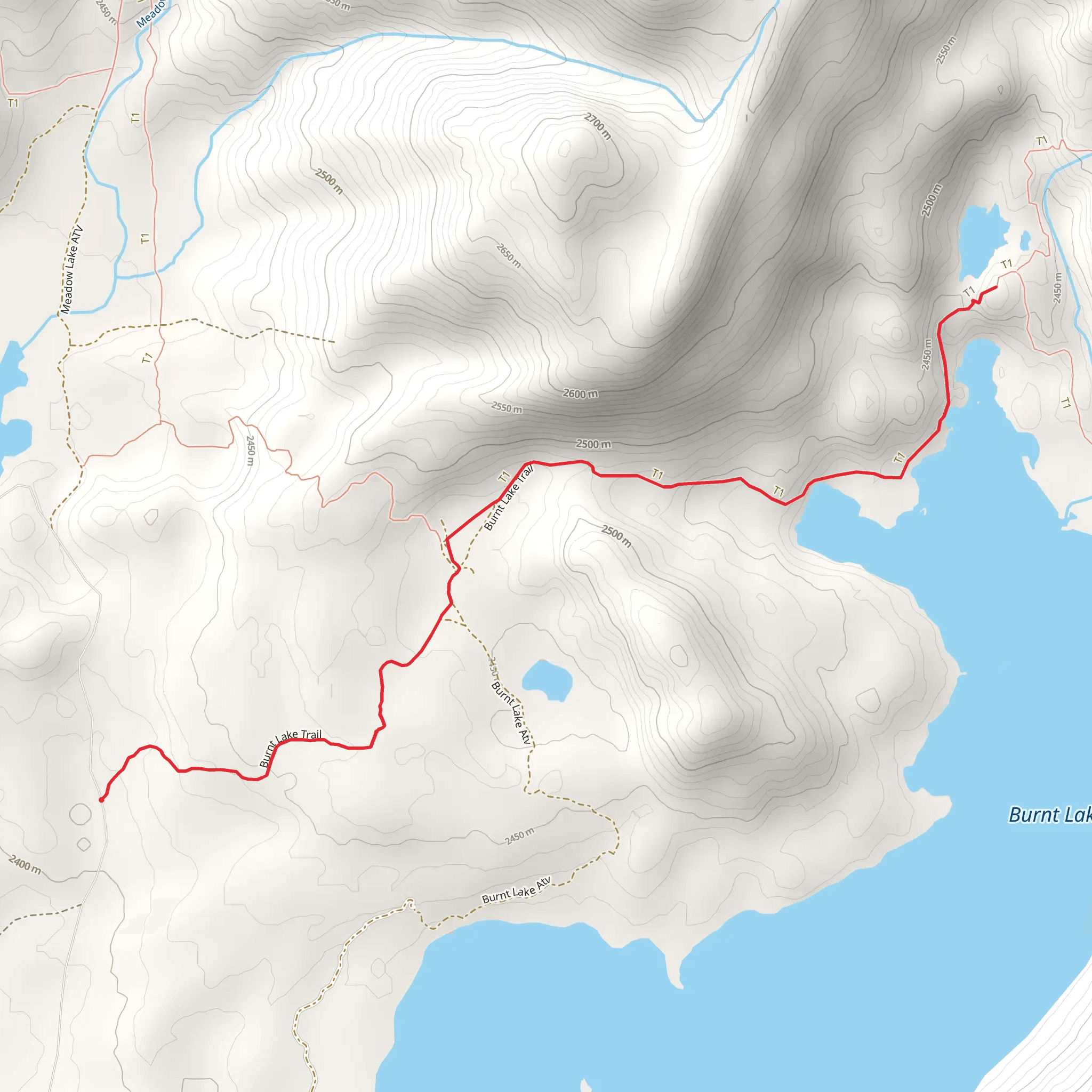 Burnt Lake Trail mobile static map