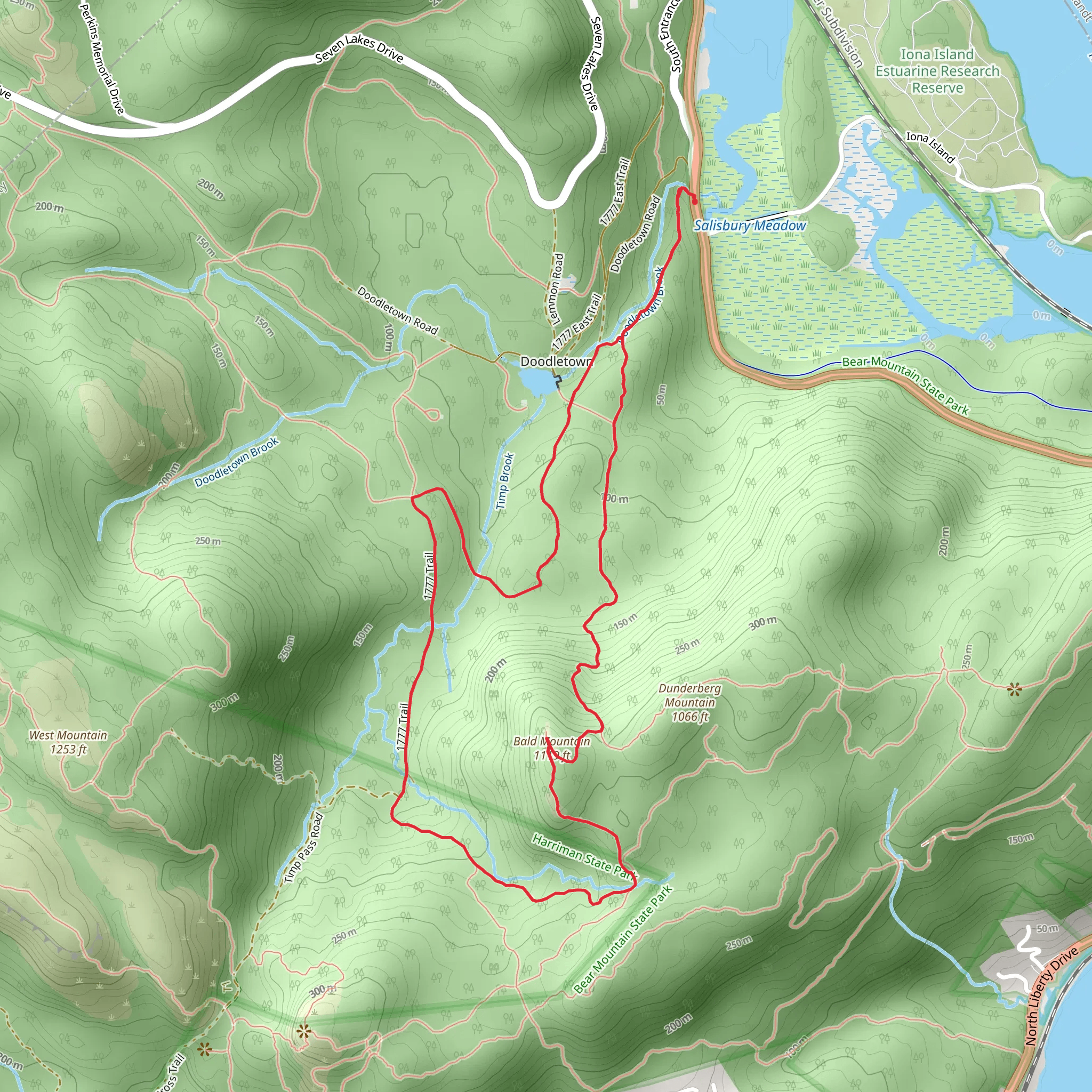 Bald Mountain Loop via Cornell Mine Trail and Pleasant Valley Road mobile static map
