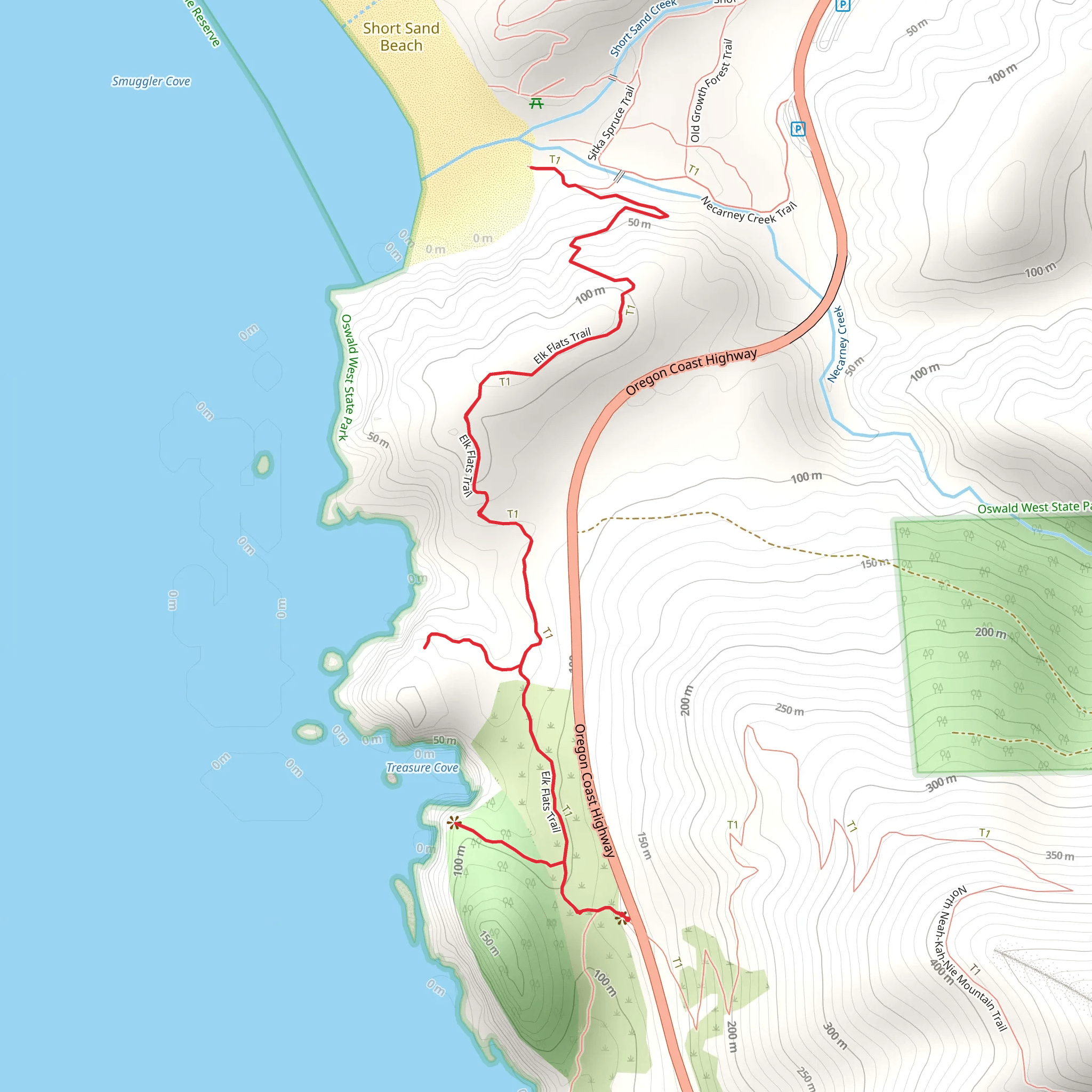 Devil's Cauldron Overlook and Elk Flats Trail mobile static map