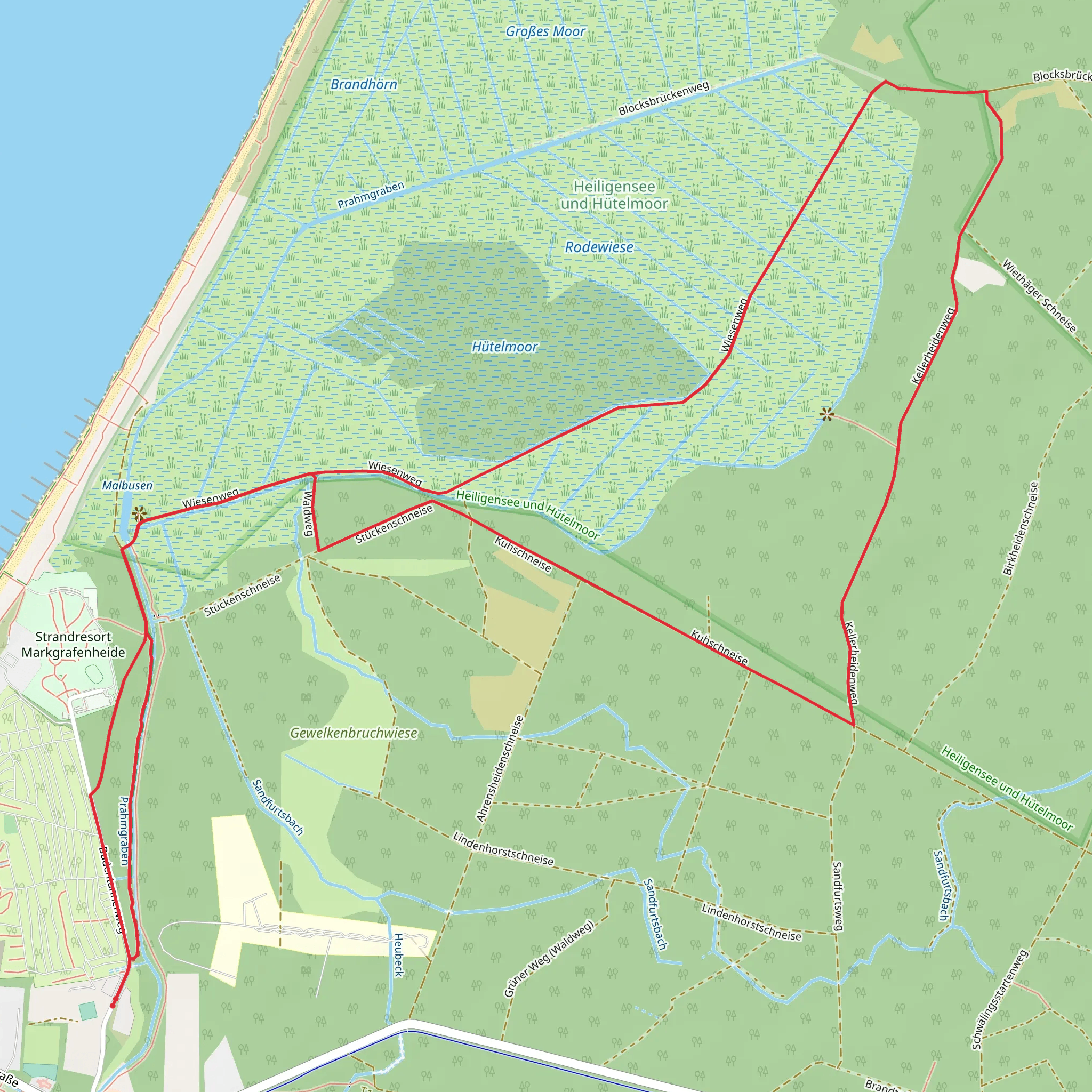 Thalasso Kurweg, Wiesenweg and Kellerheisenweg mobile static map