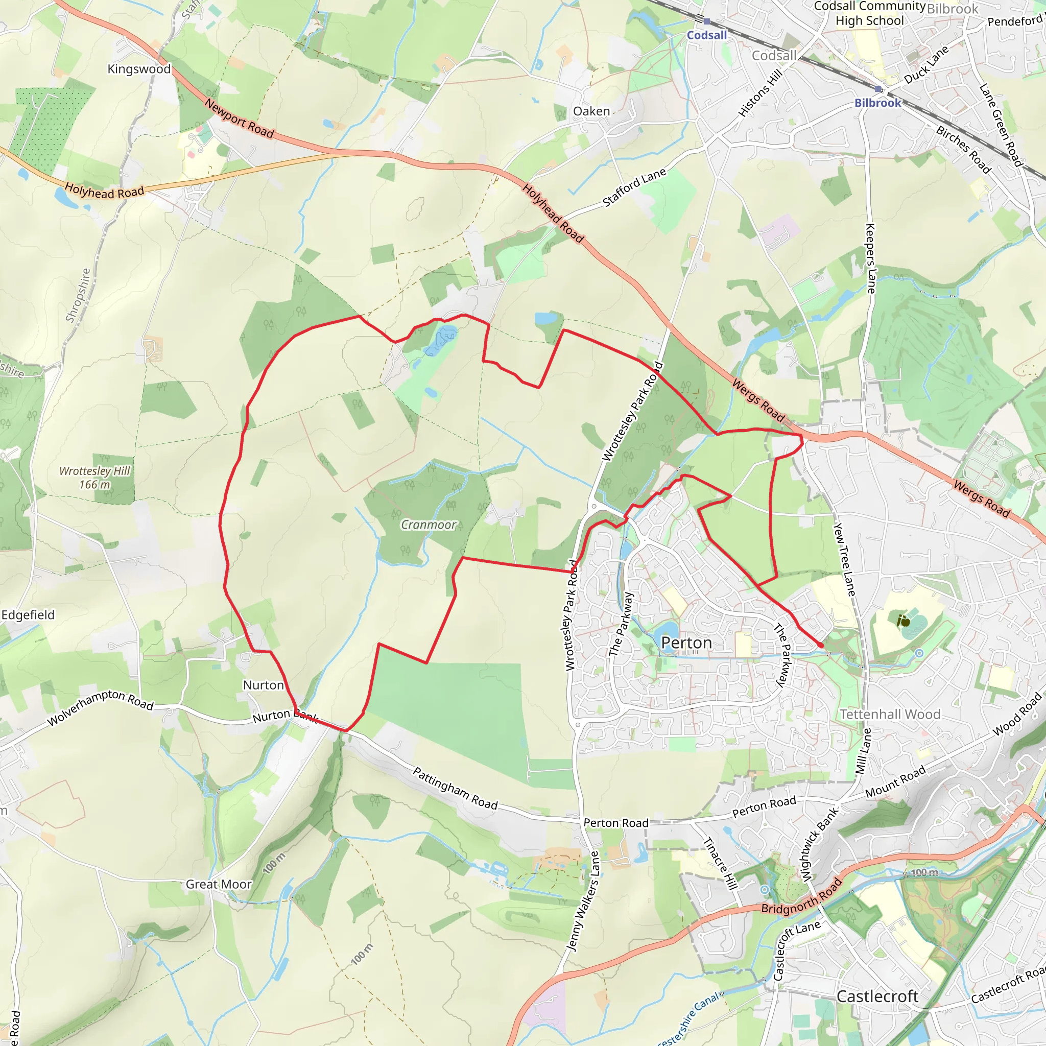 Wrottesley Park, Simmond's Wood and Smith's Rough Loop mobile static map