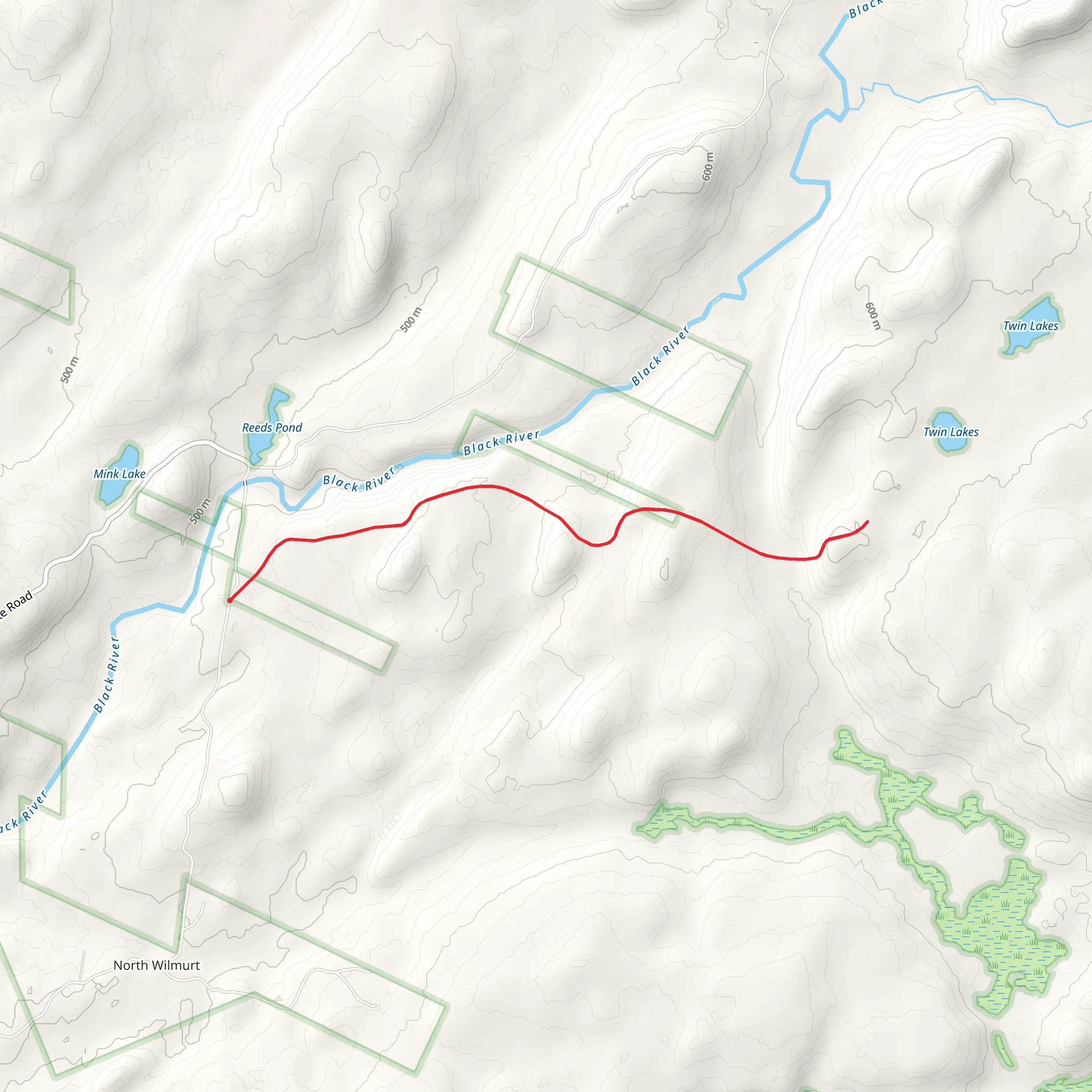 Twin Lakes Trail mobile static map