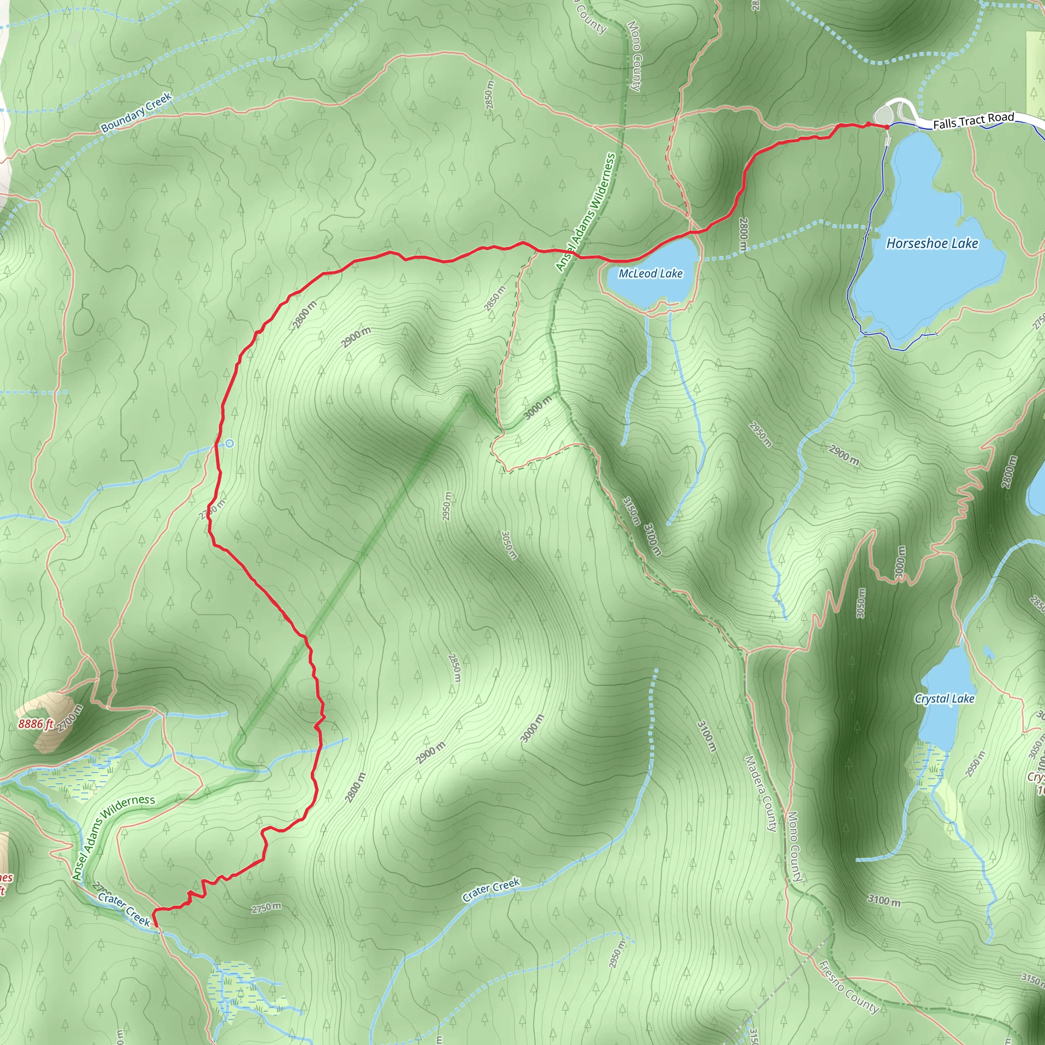Mammoth Pass Cutoff Trail mobile static map