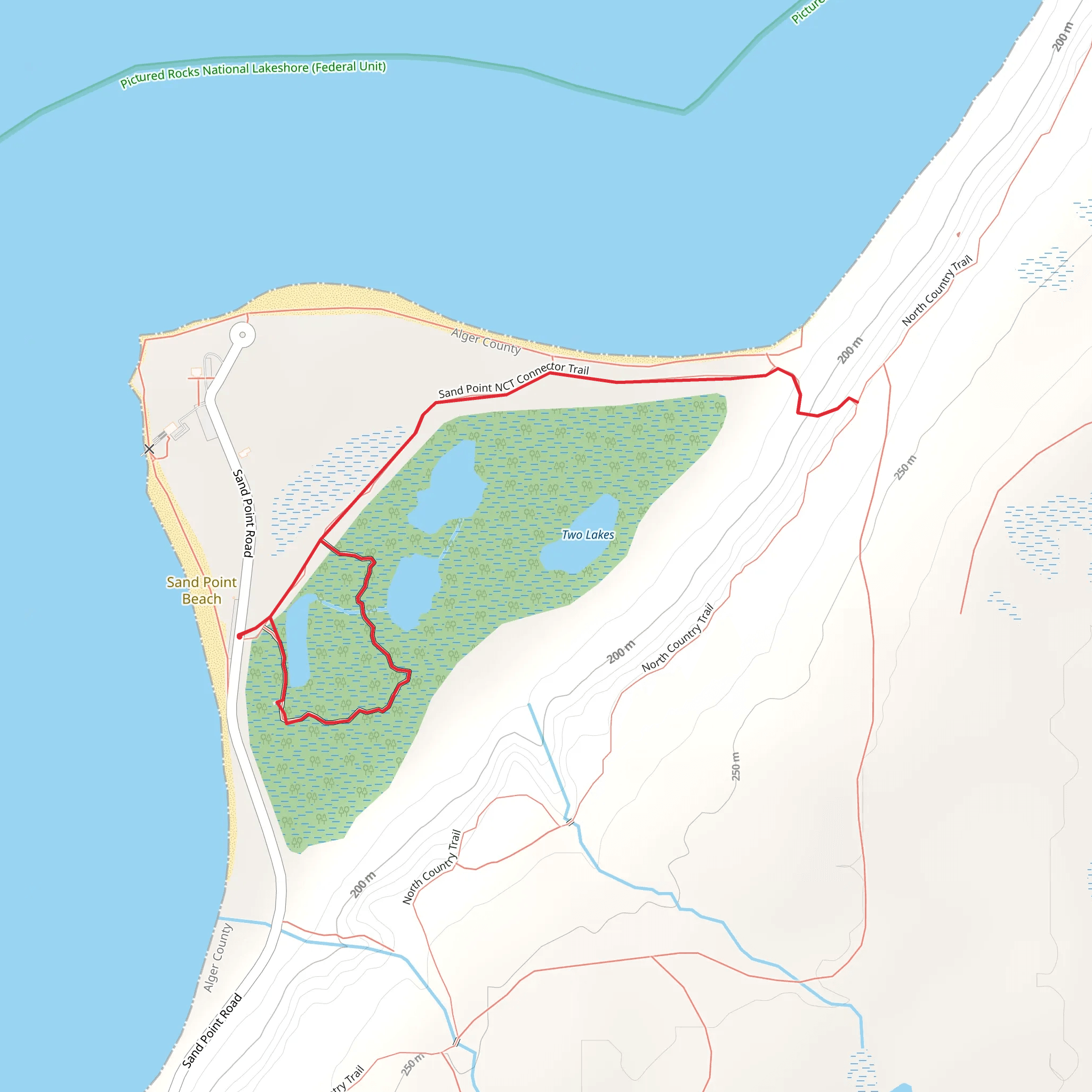 Sand Point NCT Connector Trail mobile static map