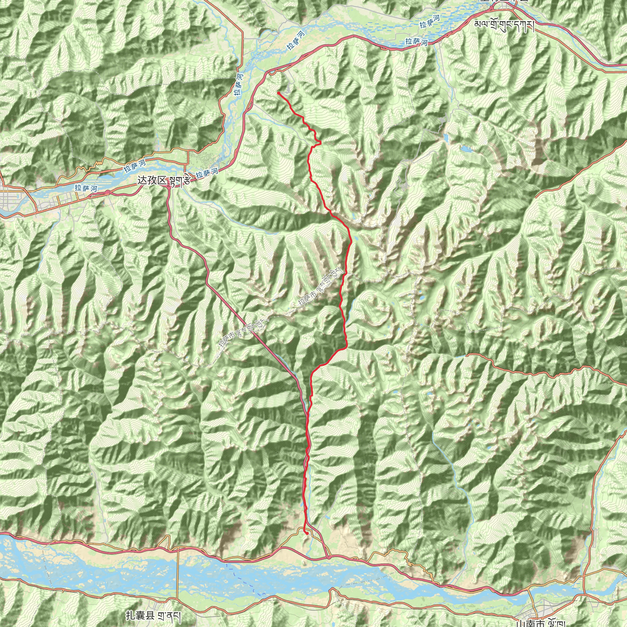 Ganden - Samye Trek mobile static map