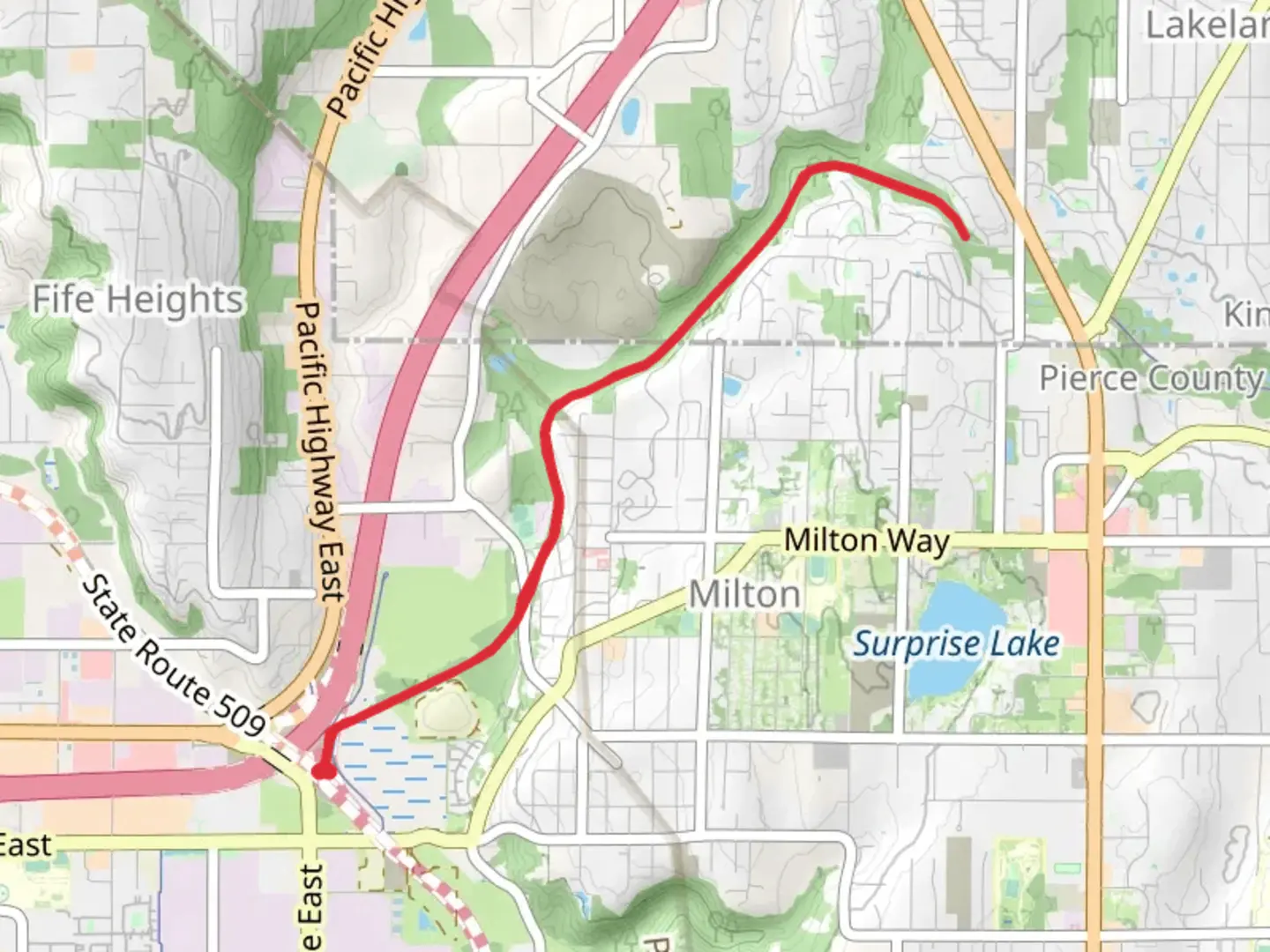 An image depicting the trail Milton Interurban Trail and its surrounding area.