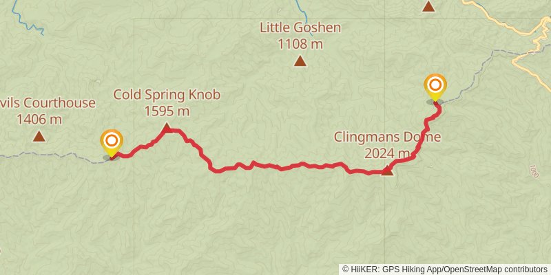 Appalachian Trail - North Carolina stage 13 Map