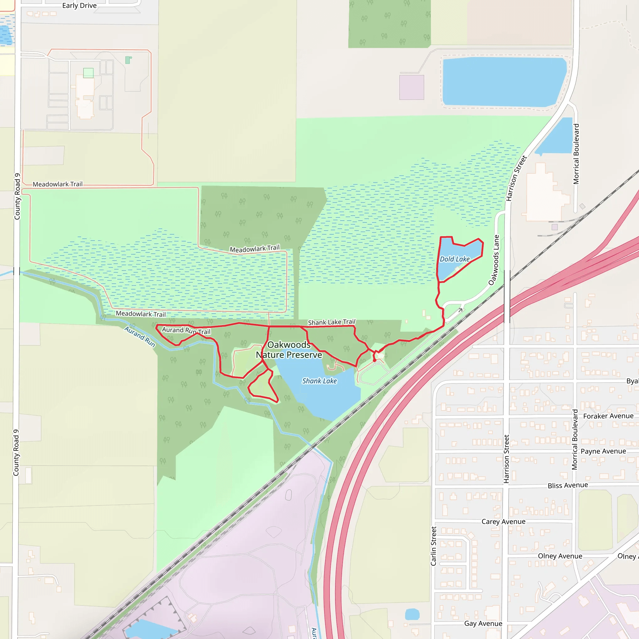 Shank Lake, Mc Kinley trail and Aurand Run Trail Loop mobile static map