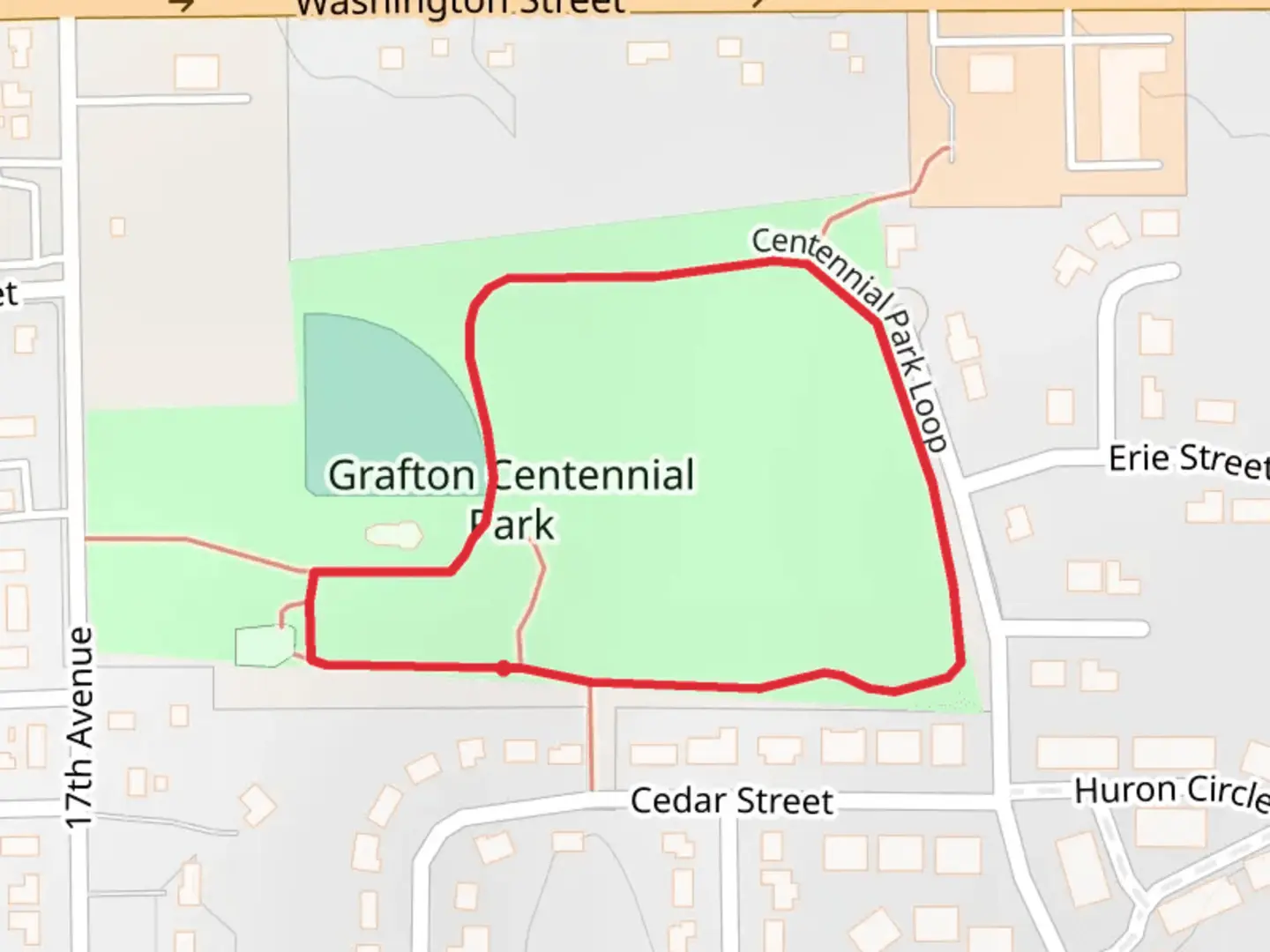 An image depicting the trail Grafton Centennial Park Loop and its surrounding area.