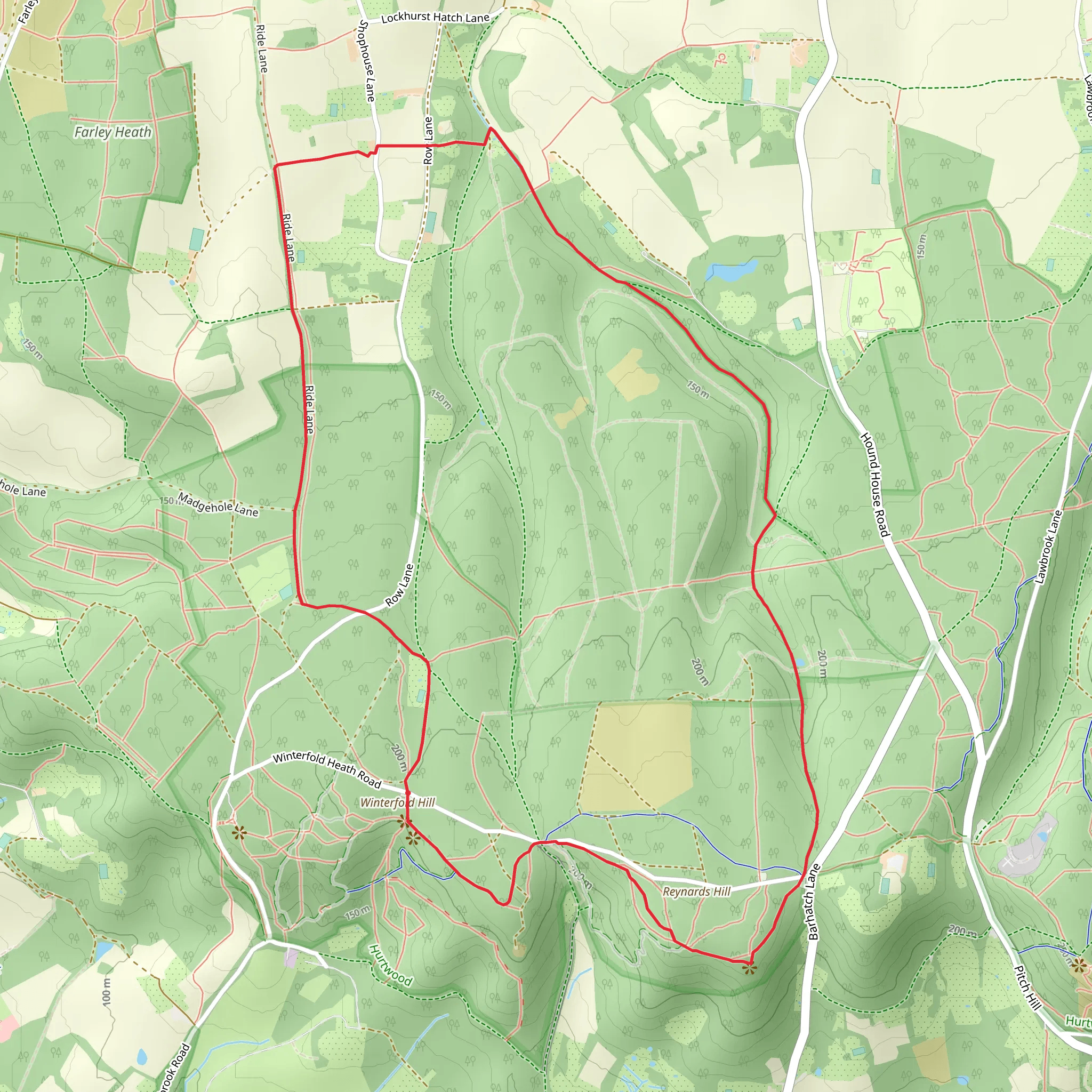 Winterfold Wood Loop mobile static map
