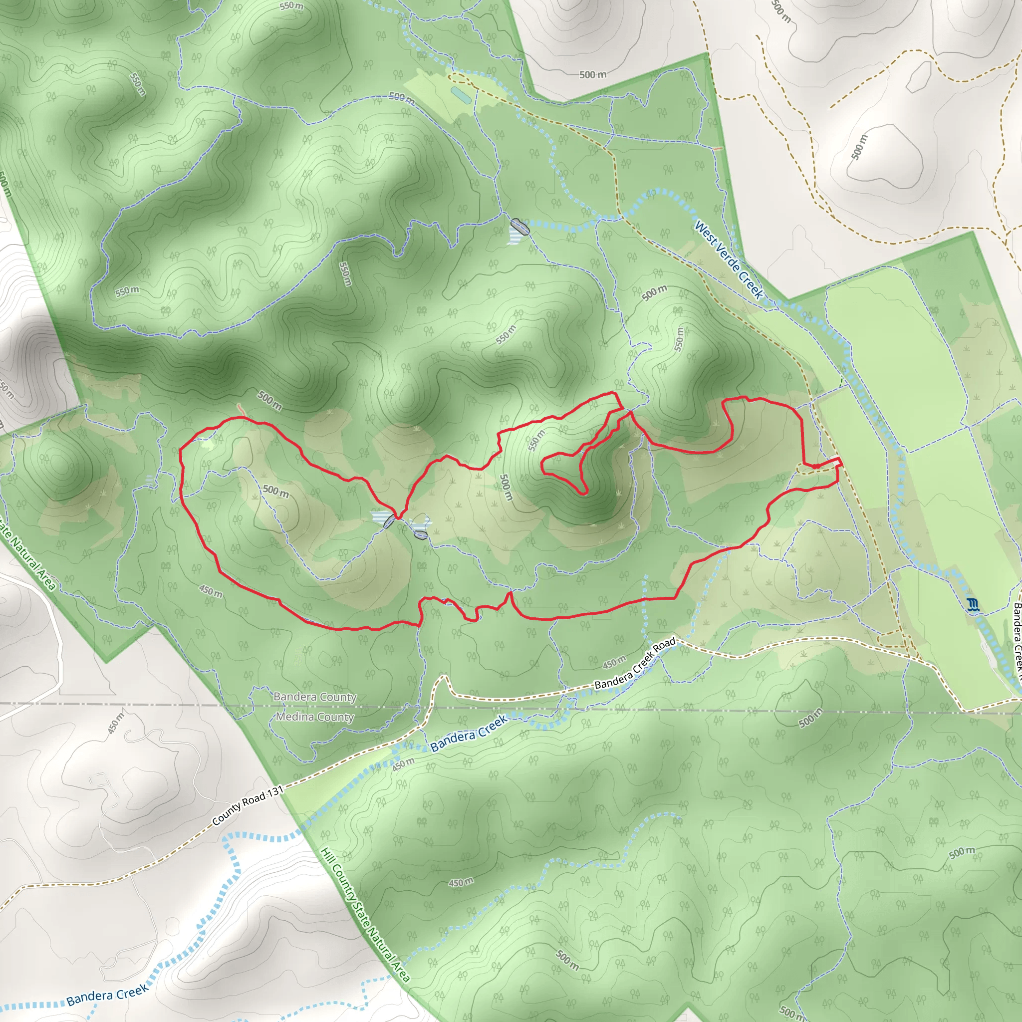 Spring Branch Trail and Wilderness Trail Loop mobile static map