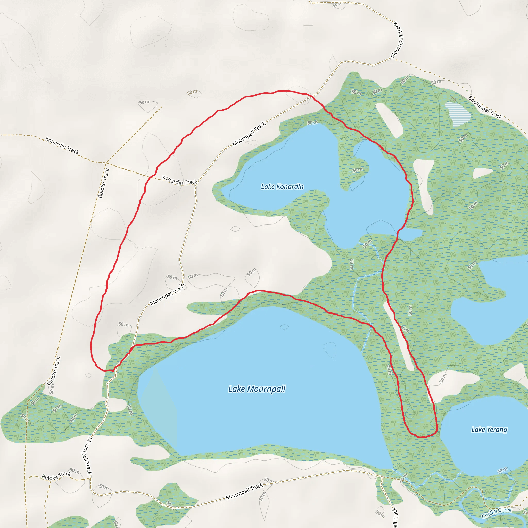 Mournpall Lake Loop Trail mobile static map