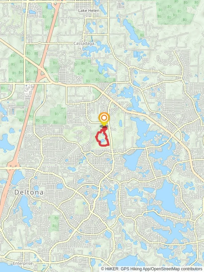 An image depicting the trail Rusty Lyonia Trail, Red Root Trail and Blueberry Trail Loop and its surrounding area.