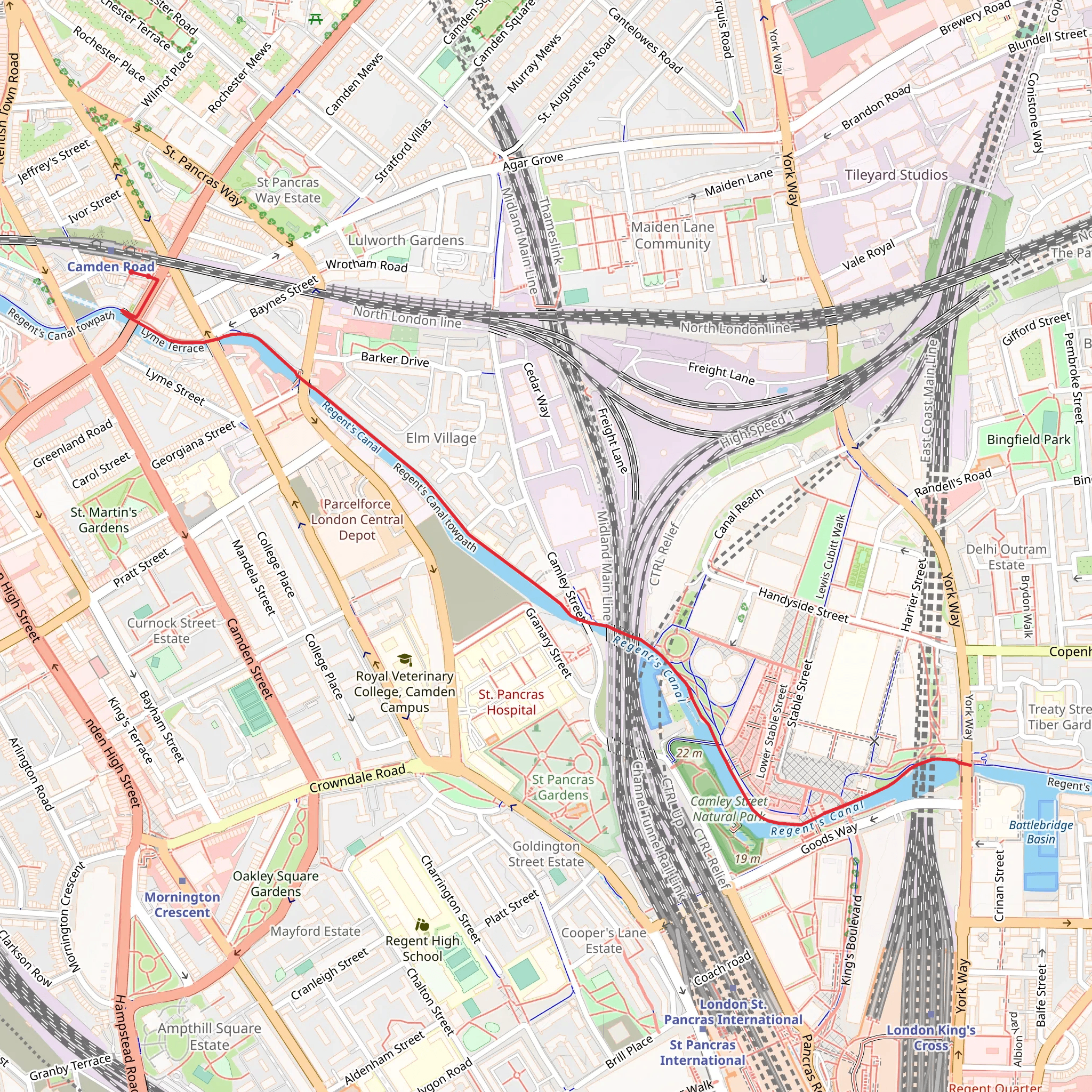 St Pancras Lock Walk mobile static map