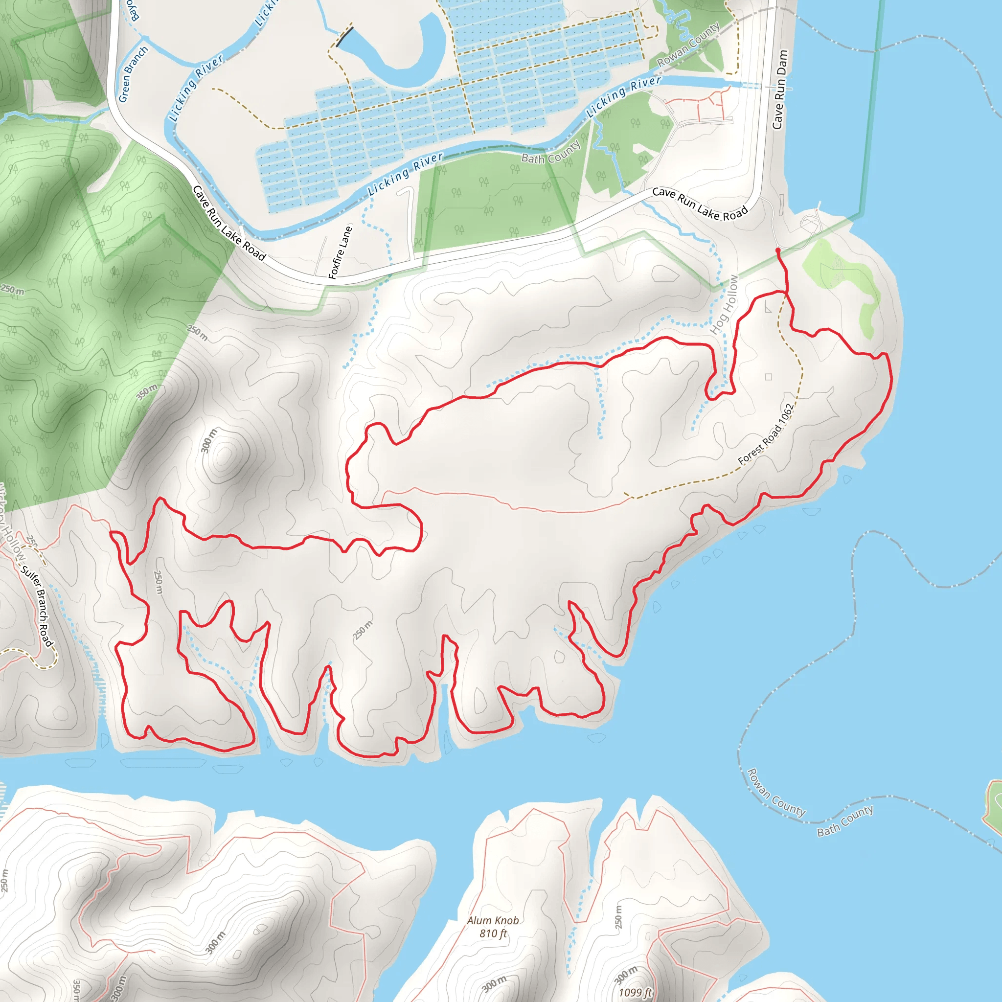 Caney Trail and Sheltowee Trace Loop Trail mobile static map