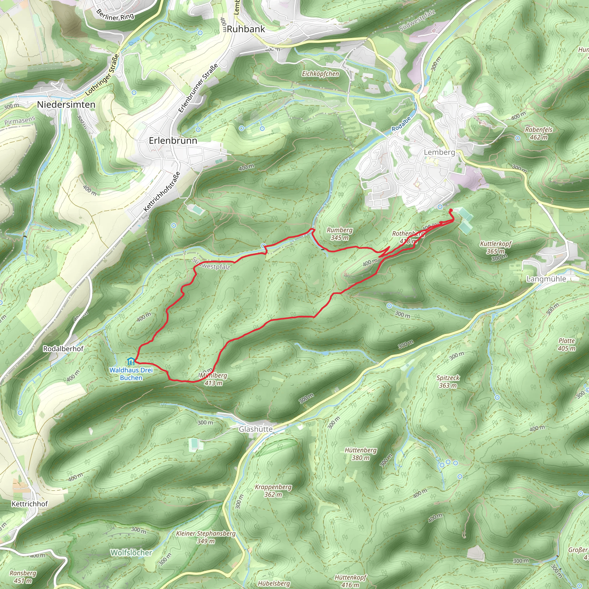 Lemberger Rothenberg Weg mobile static map