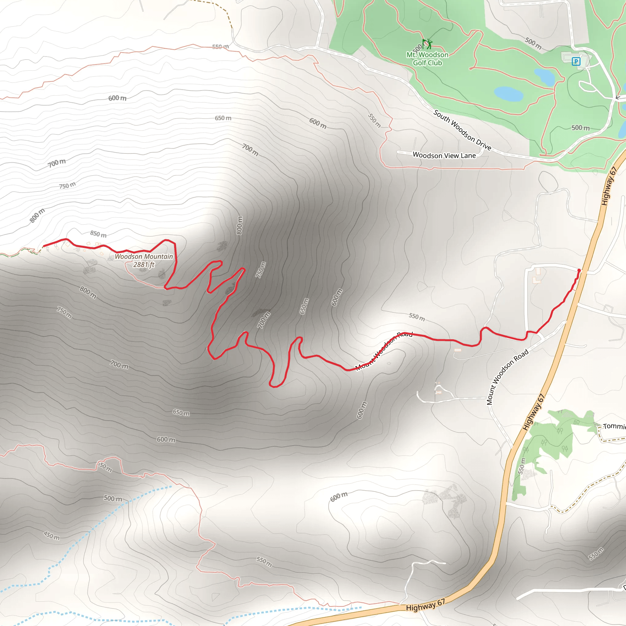 Woodson Mountain mobile static map
