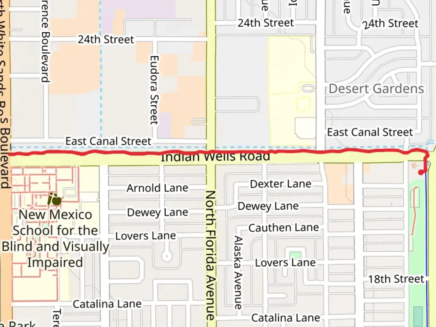 An image depicting the trail Indian Wells Roadside Walk and its surrounding area.