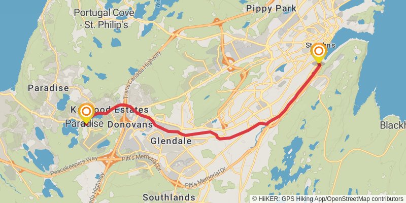 Newfoundland T'railway Trail stage 34 Map