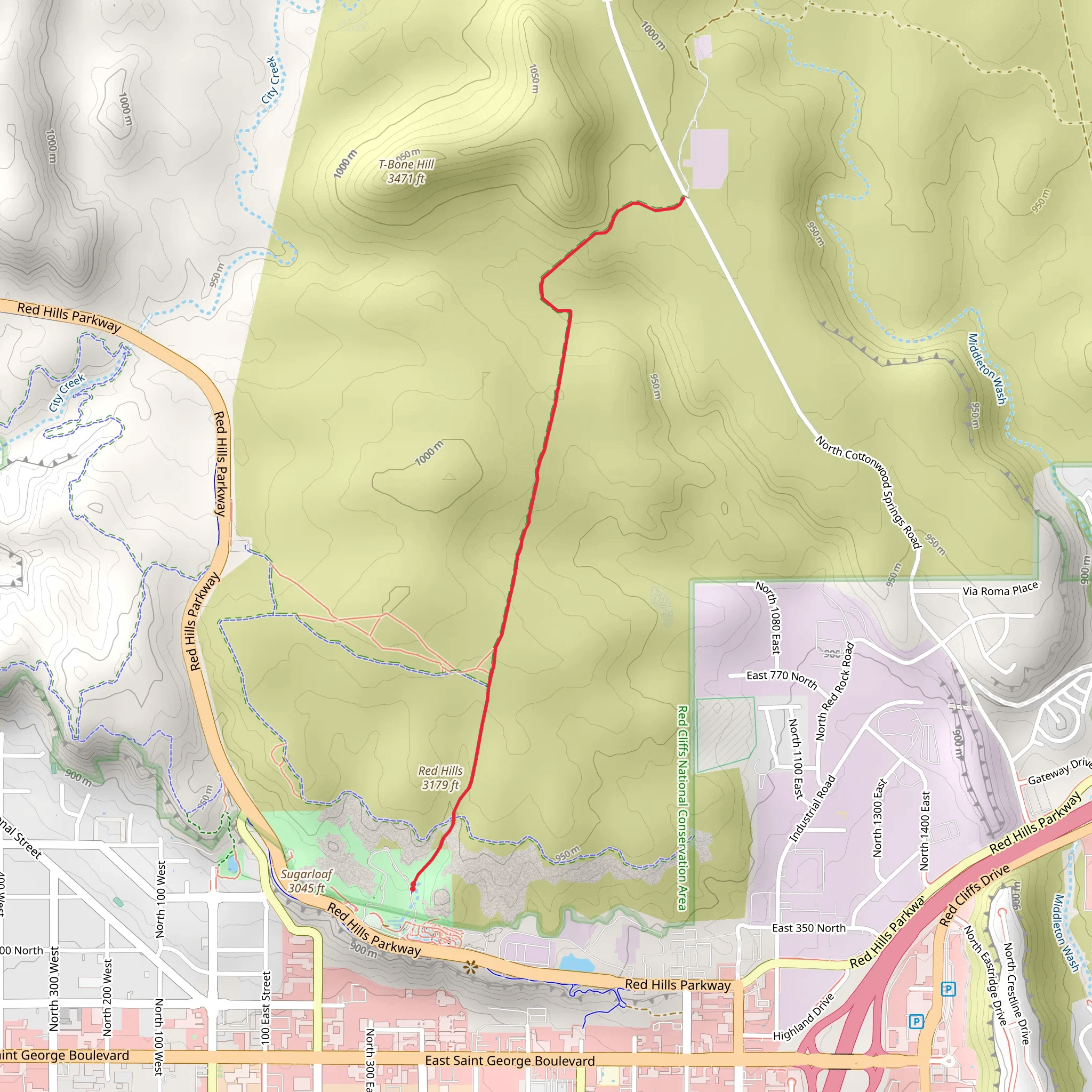 T-Bone Trail mobile static map