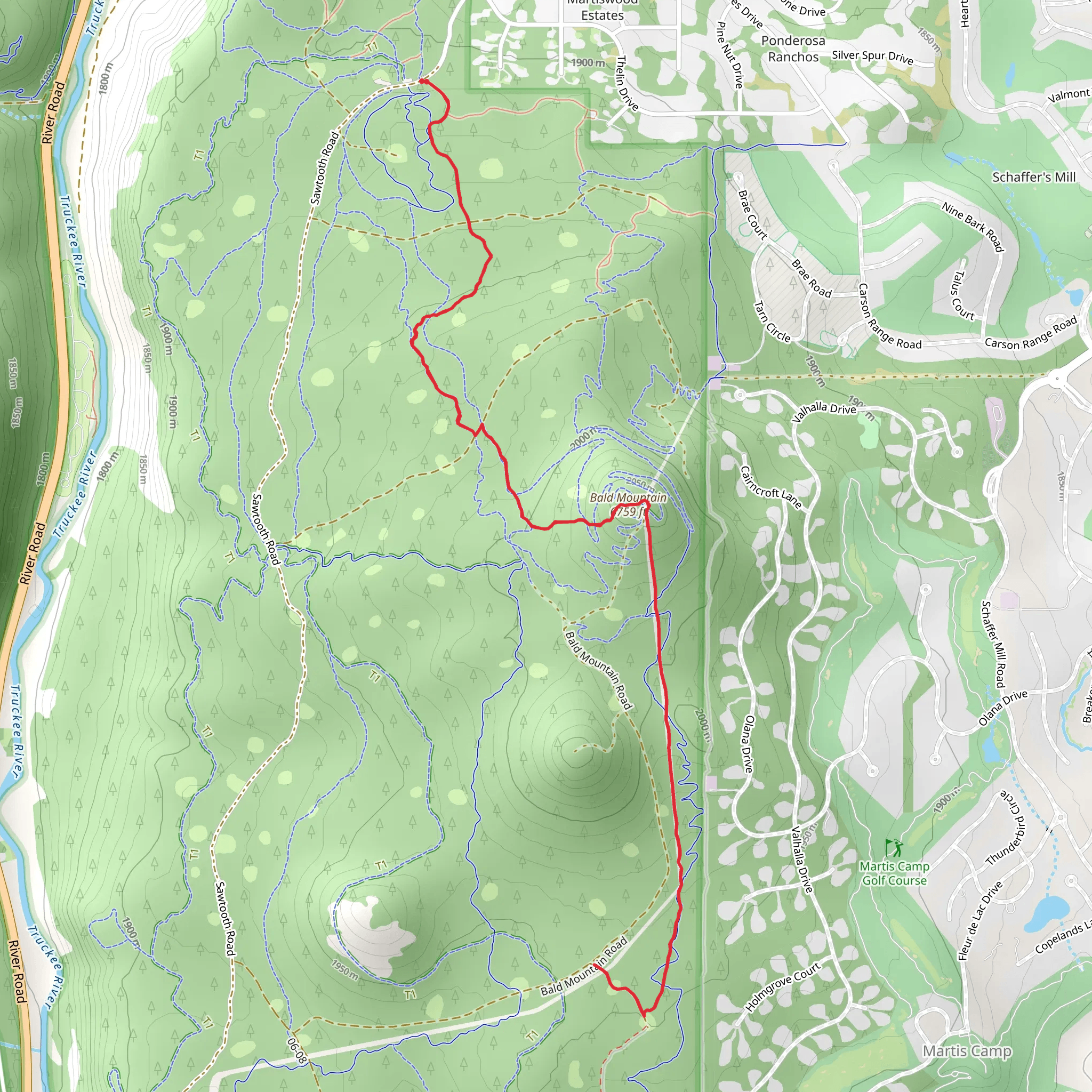 Bald Mountain Trail mobile static map