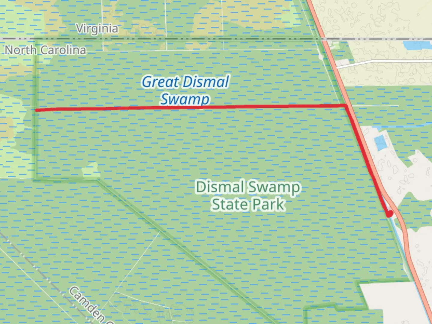 An image depicting the trail Kim Saunders Ditch Road and its surrounding area.