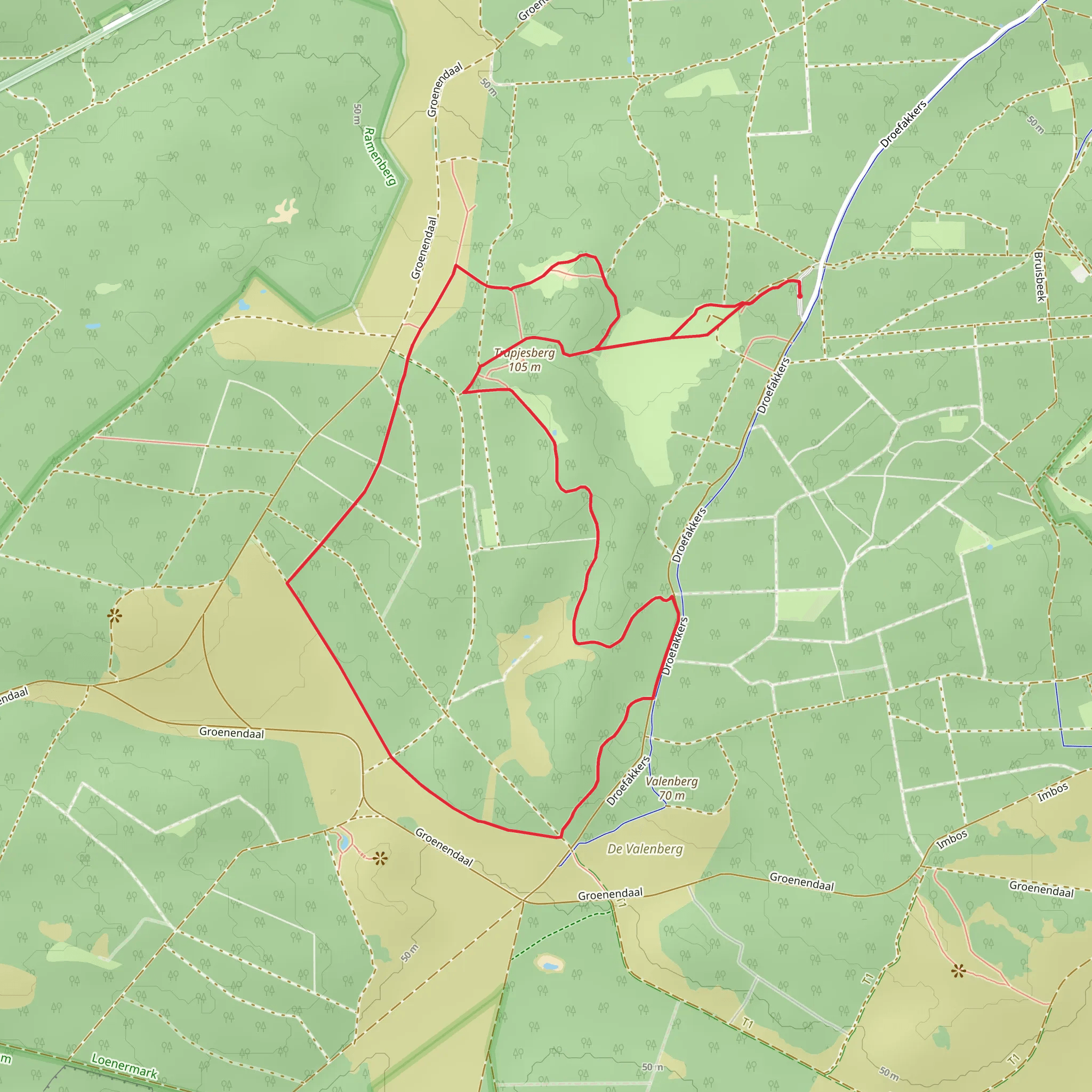 Trapjesberg, Heidensklep and and Loenermark Loop mobile static map