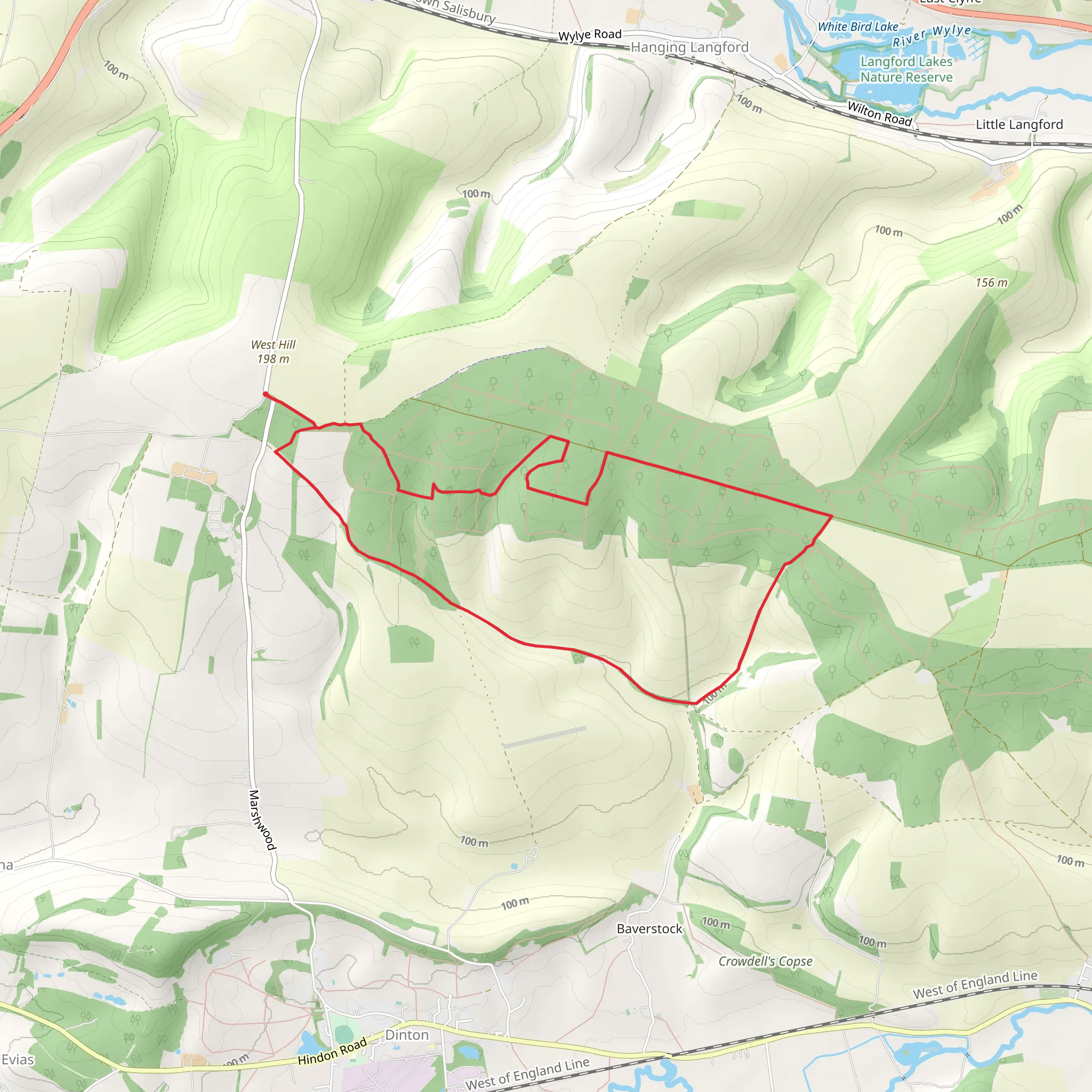 Grovely Wood Western Loop mobile static map