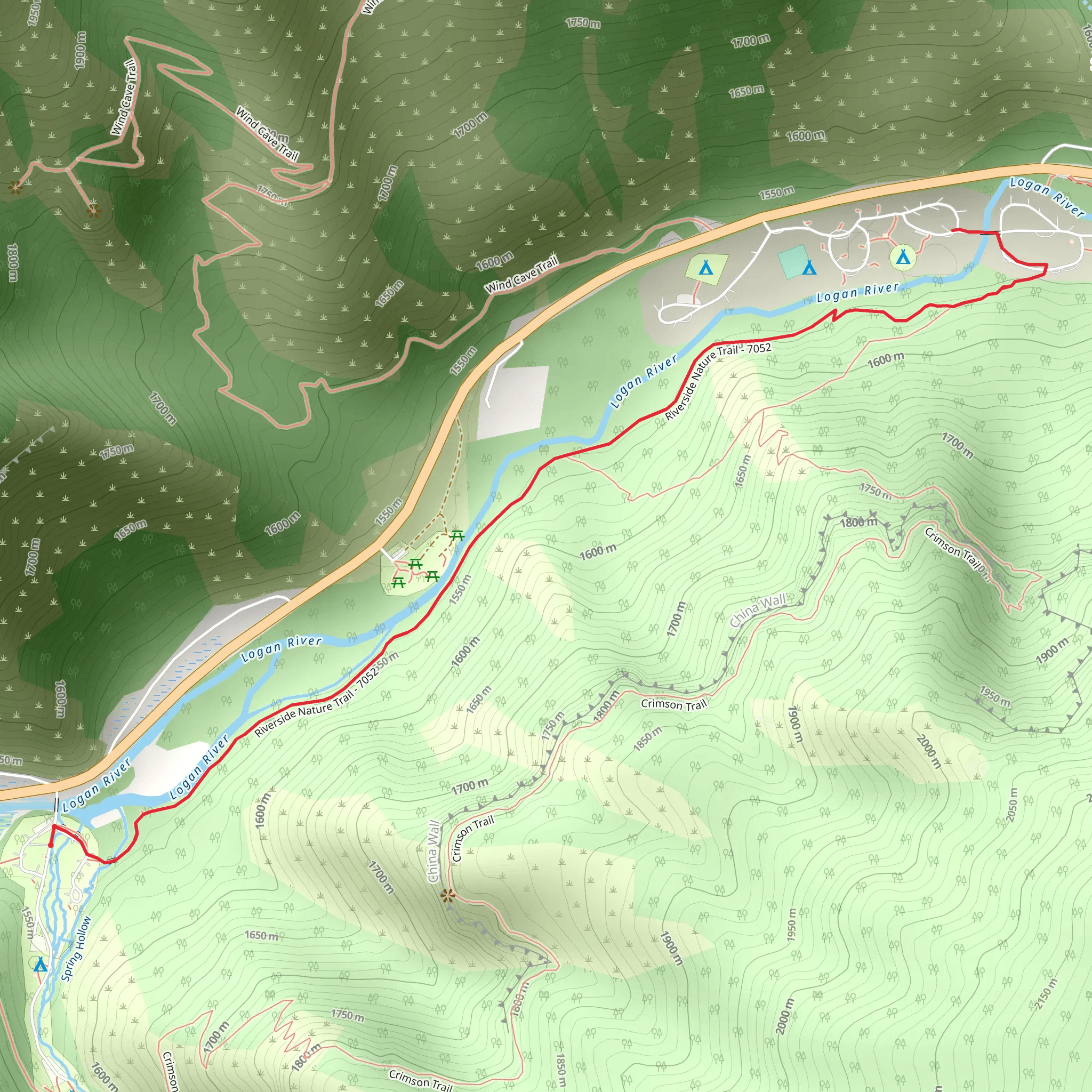 Riverside Nature Trail mobile static map