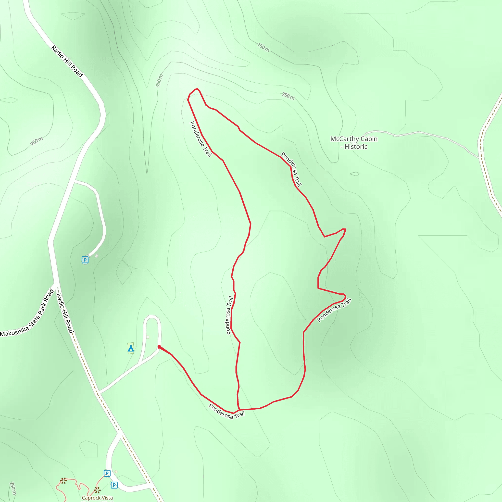 Ponderosa Loop Trail mobile static map