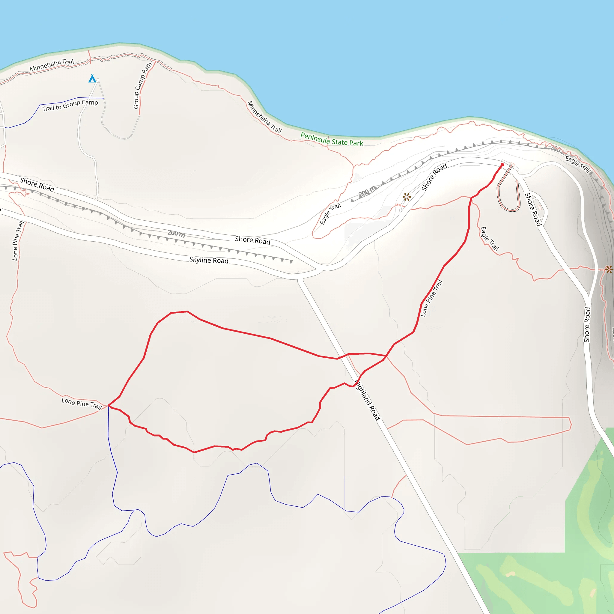 Lone Pine Loop Trail mobile static map