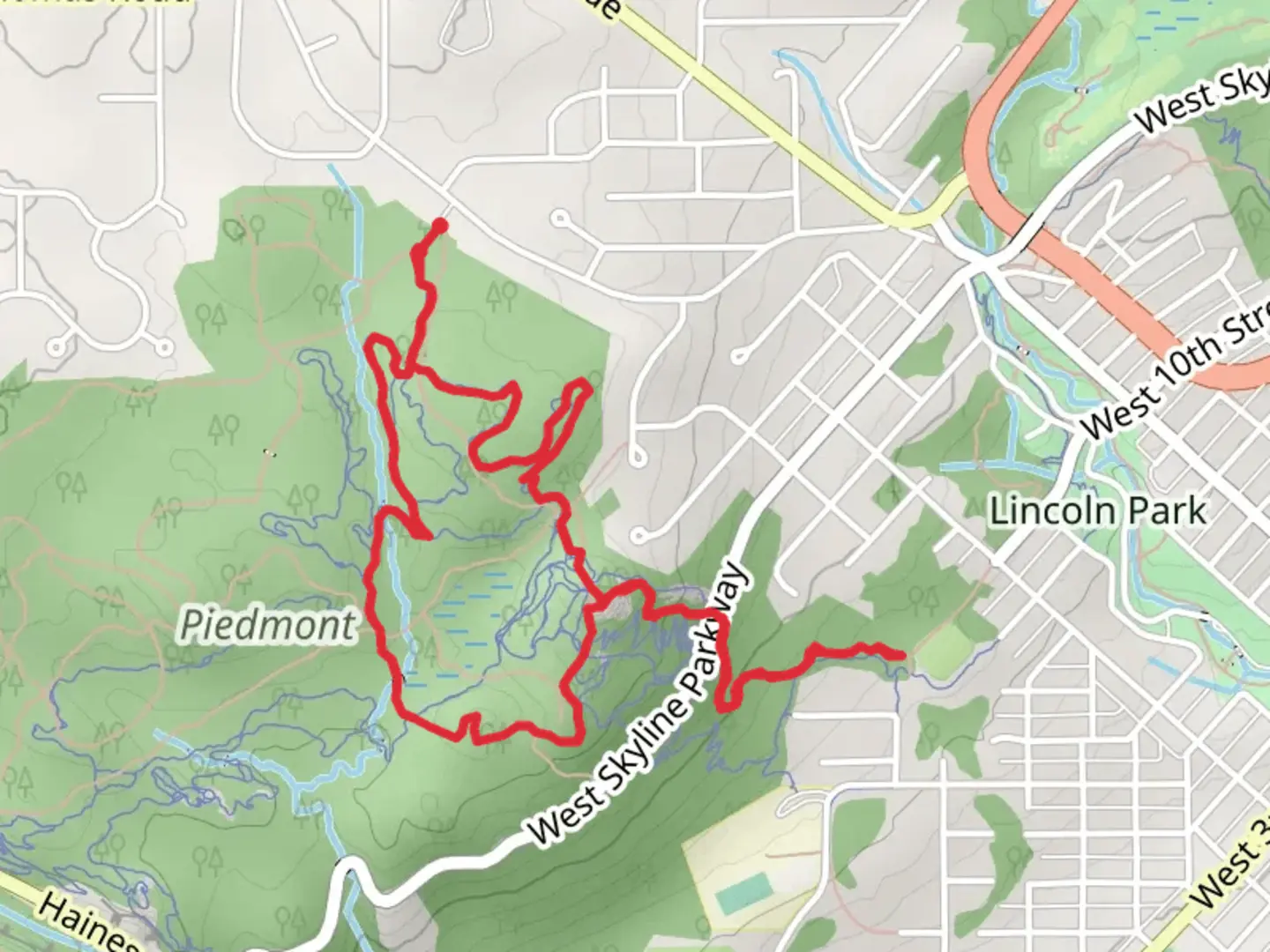 An image depicting the trail Scarface, Superior Hiking Trail and Deerslayer Loop and its surrounding area.