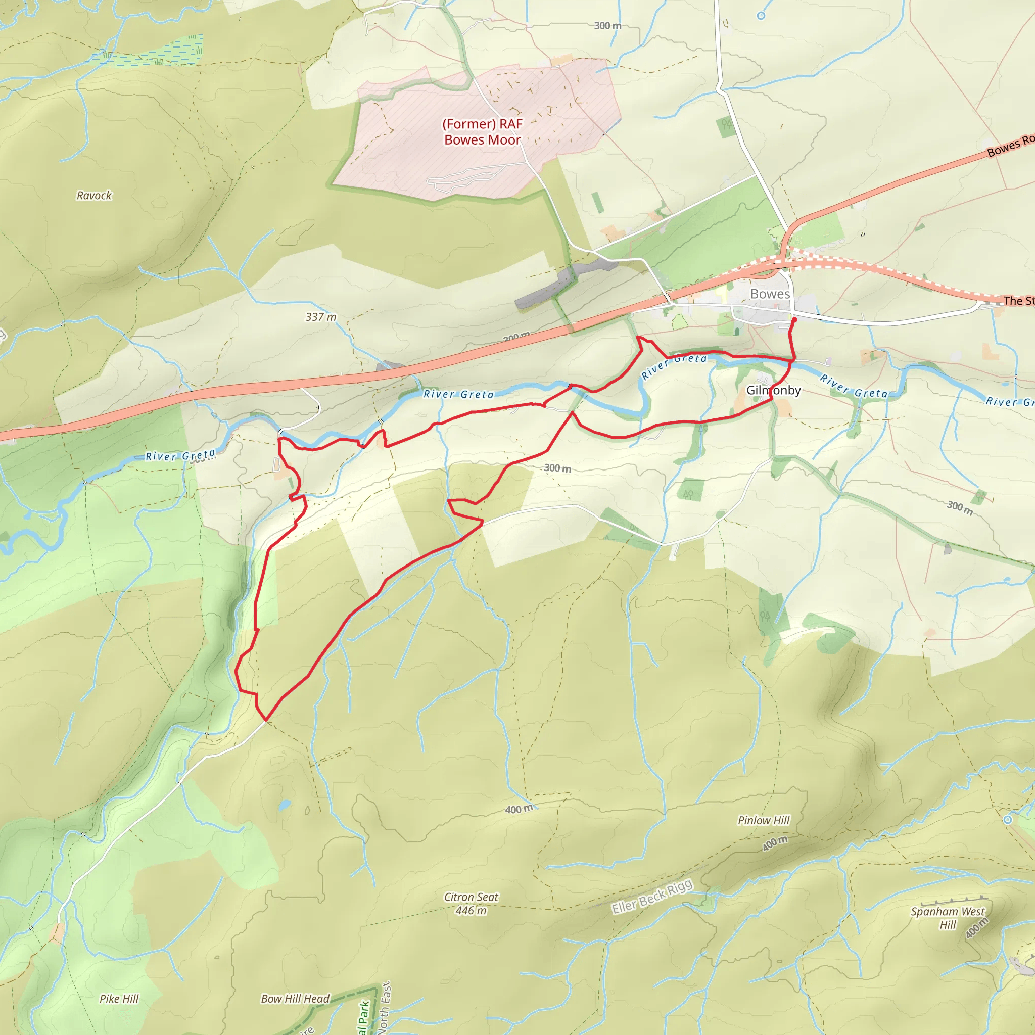 Bowes Waterfall Walk – Mill Force, Sleightholme Beck and Huggill Force mobile static map