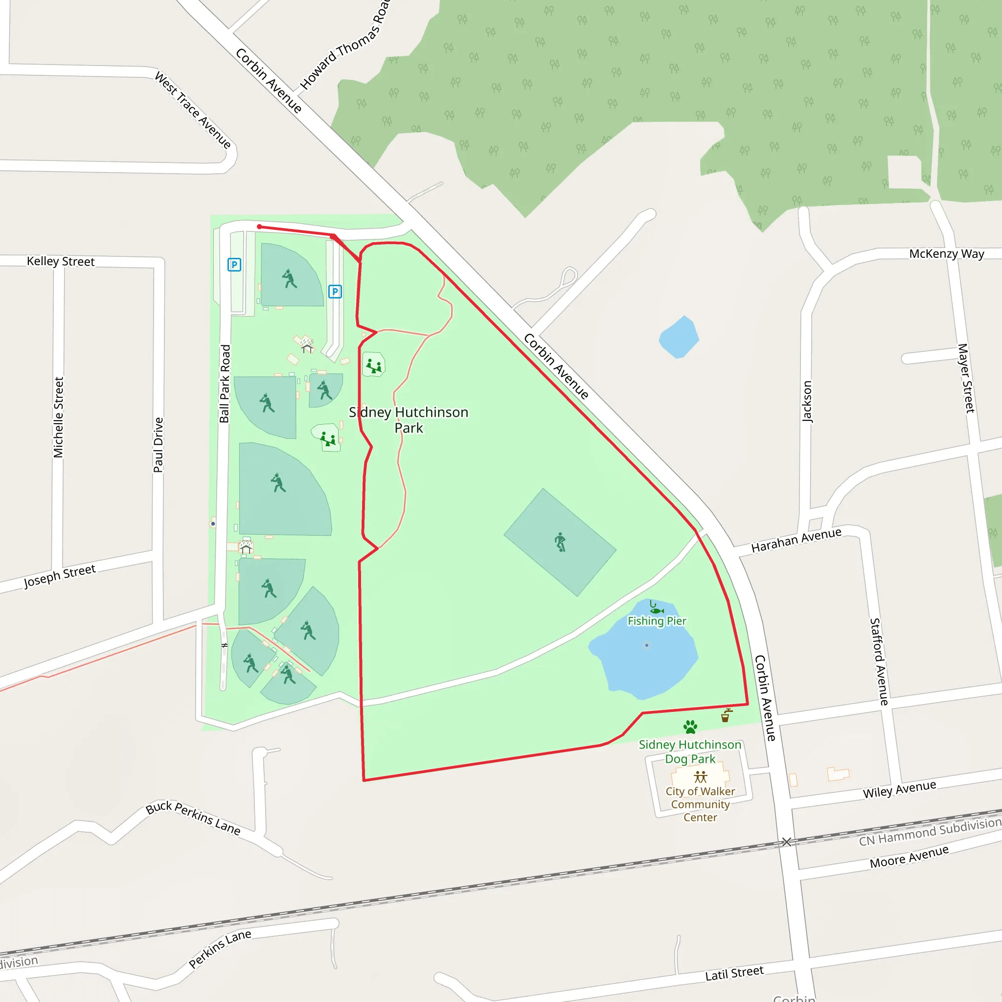 Sidney Hutchinson Park Loop mobile static map
