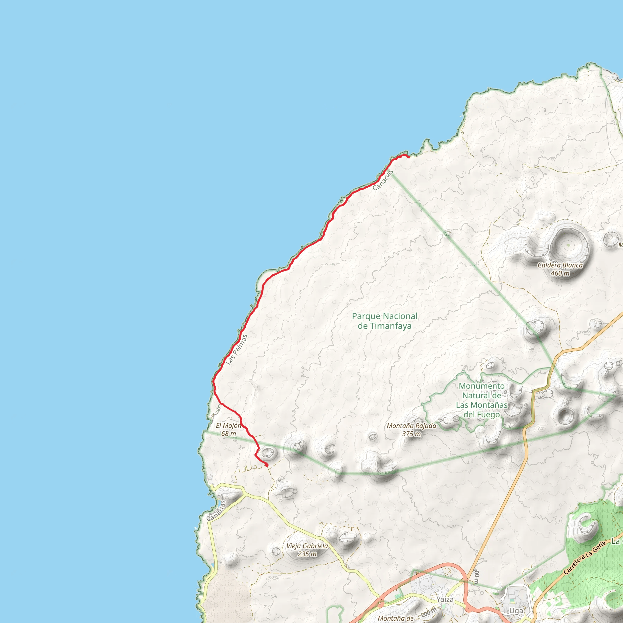 Playa de la Madeira vía Ruta del Litoral mobile static map