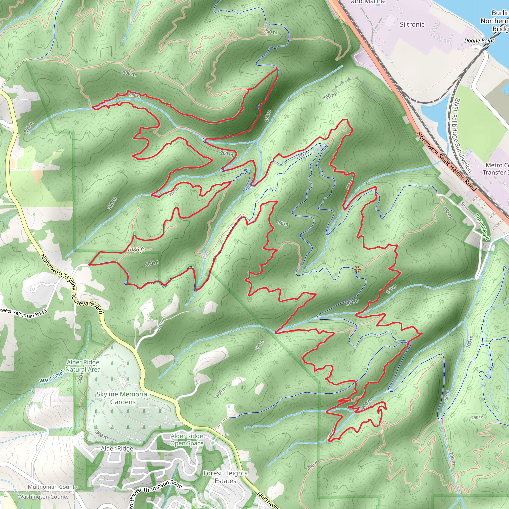 Wildwood Trail and Maple Trail Loop mobile static map