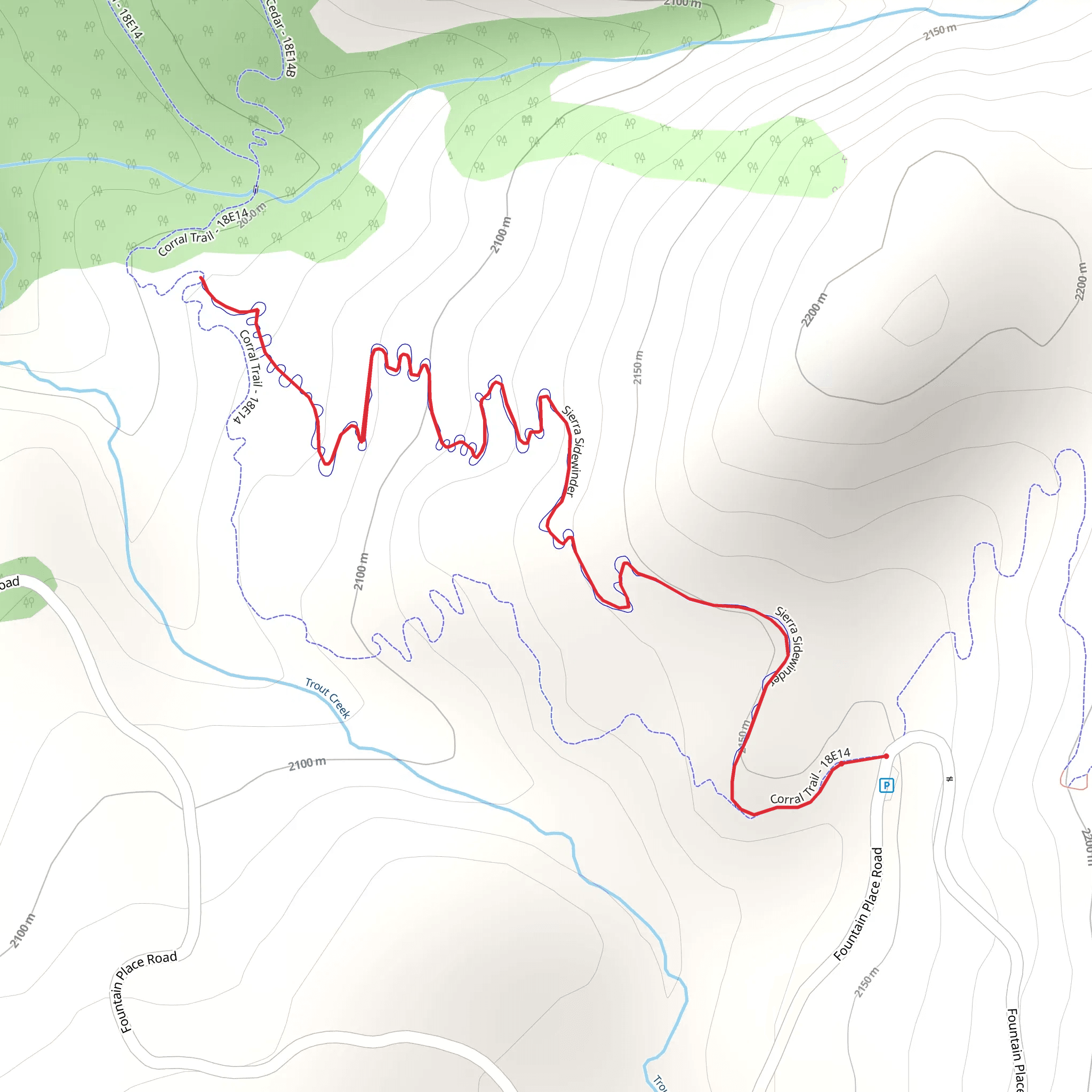 Sierra Sidewinder Trail mobile static map
