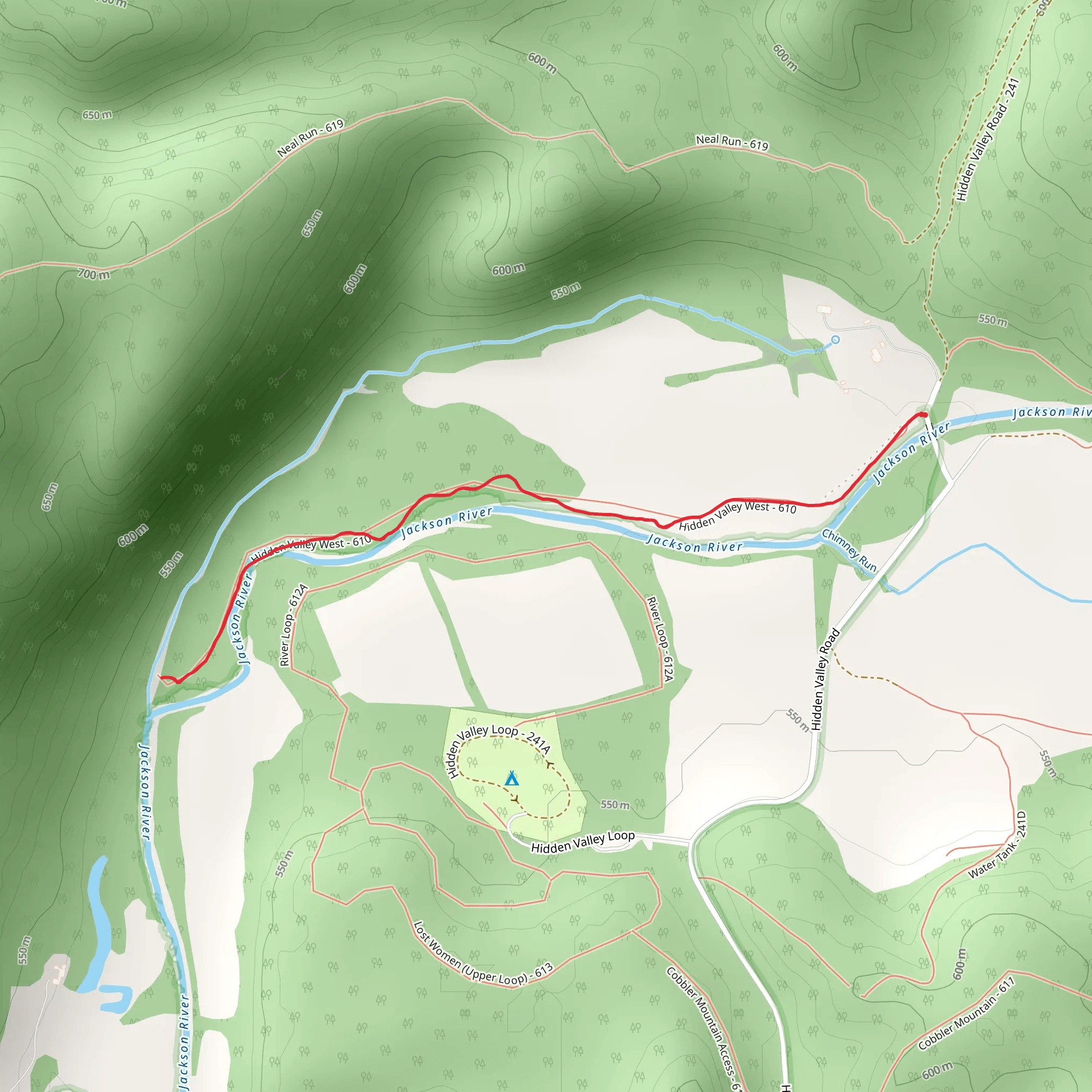 Hidden Valley West Trail mobile static map