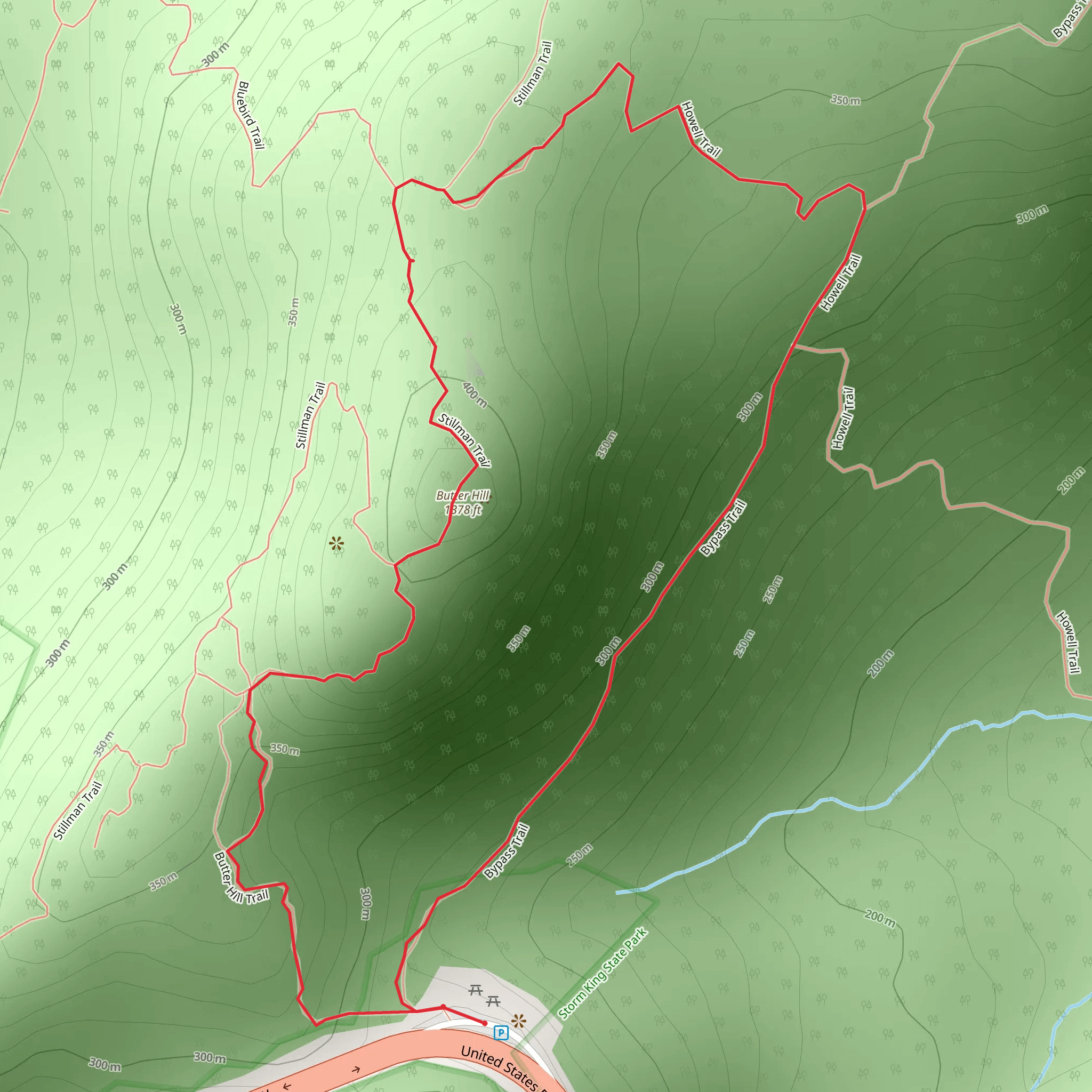 Butter Hill Loop Trail mobile static map