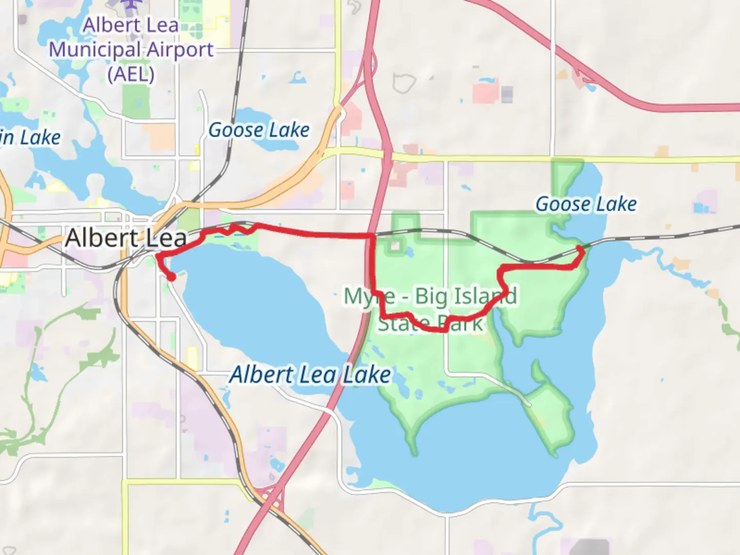 An image depicting the trail Blazing Star State Trail and its surrounding area.